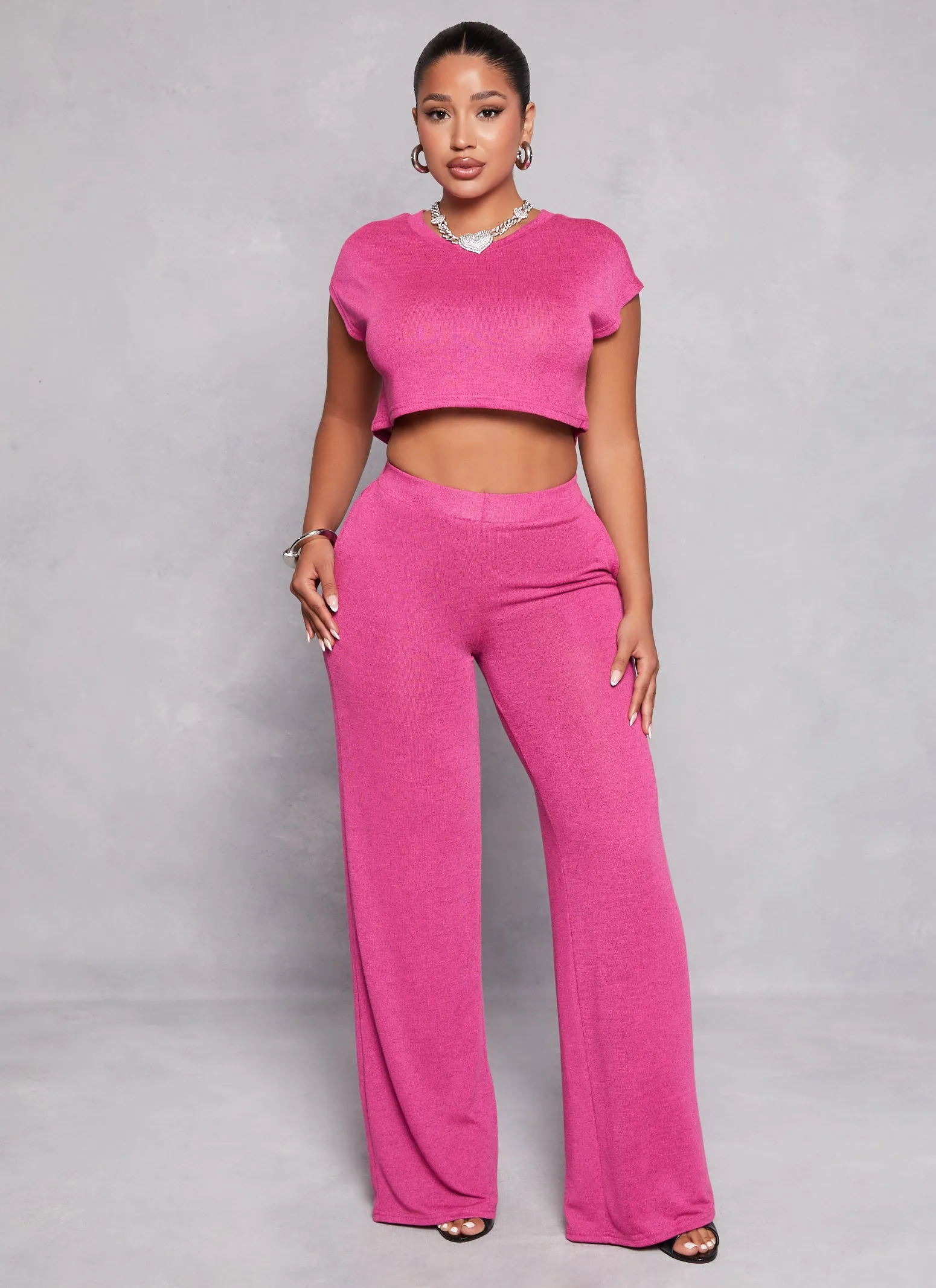 Daisy Brushed Knit Wide Leg Pants sold by Rainbow