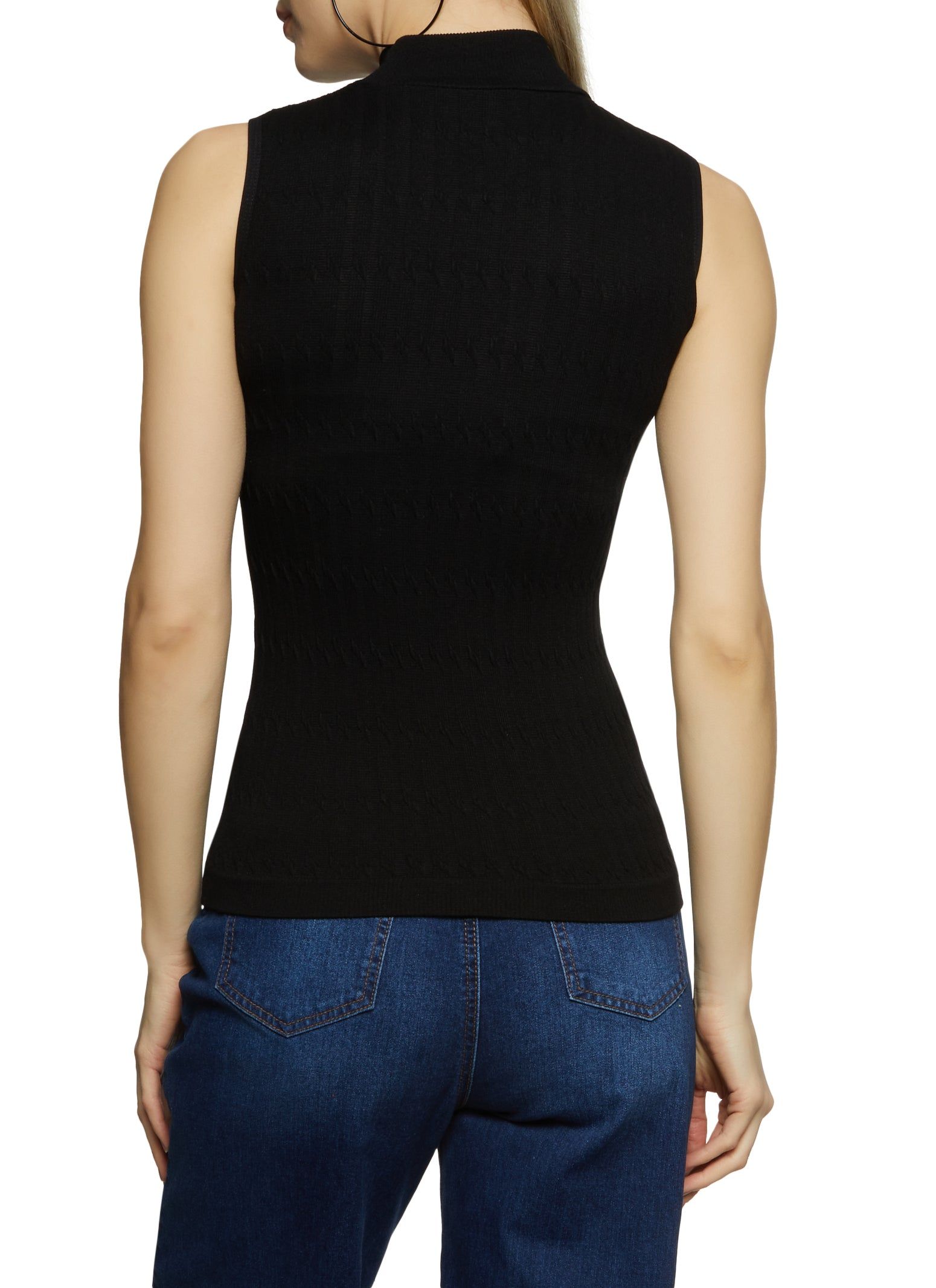 Textured Knit Mock Neck Tank Top sold by Rainbow product image thumbnail 2
