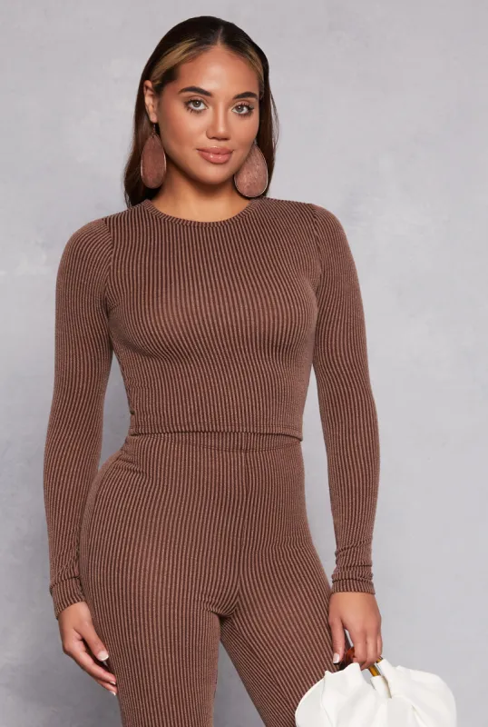 Almost Famous Ribbed Knit Long Sleeve Top sold by Rainbow