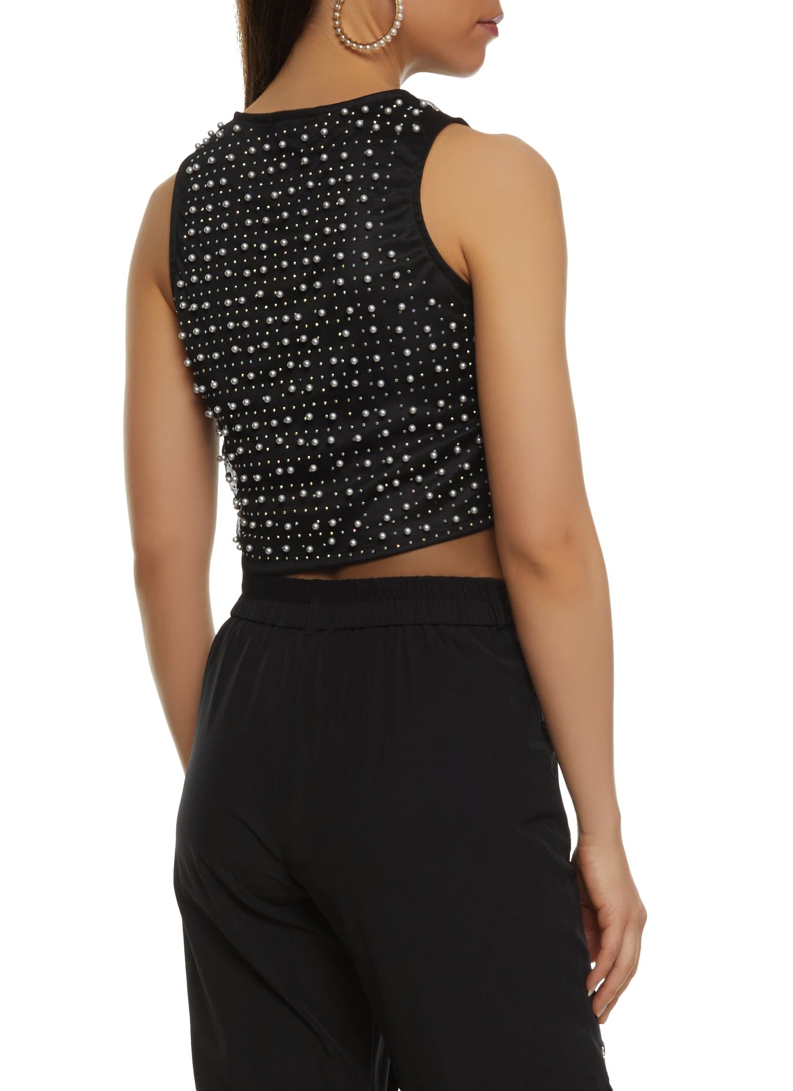 Beaded Mesh Crop Top sold by Rainbow product image thumbnail 2