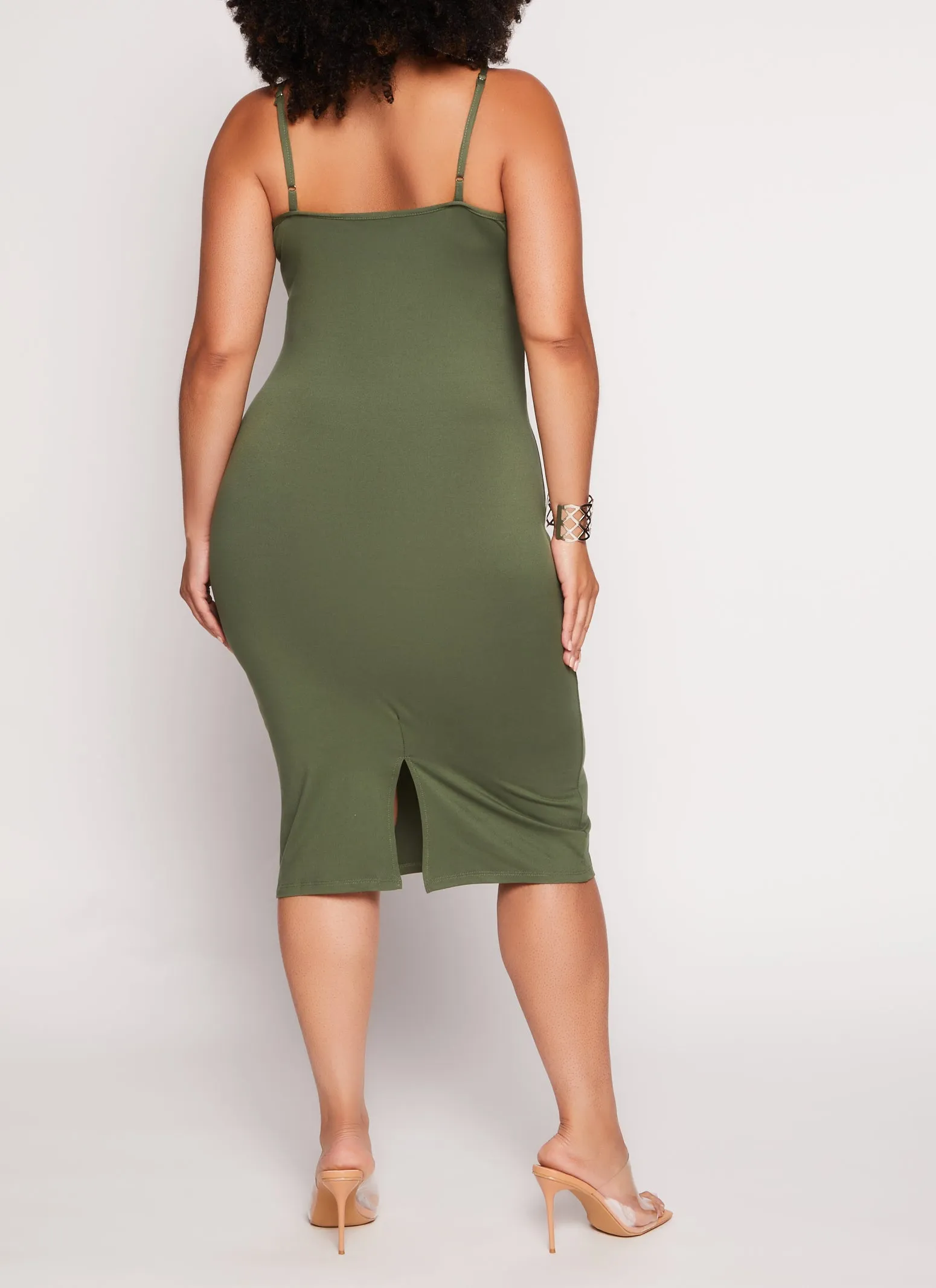 Plus Size Basic Scoop Neck Cami Midi Dress sold by Rainbow product image thumbnail 3