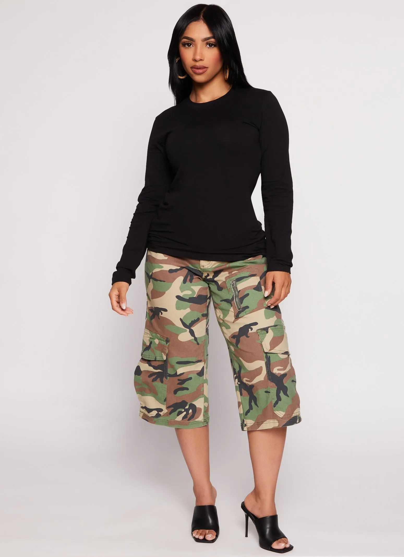 Basic Crew Neck Long Sleeve T Shirt sold by Rainbow product image thumbnail 2