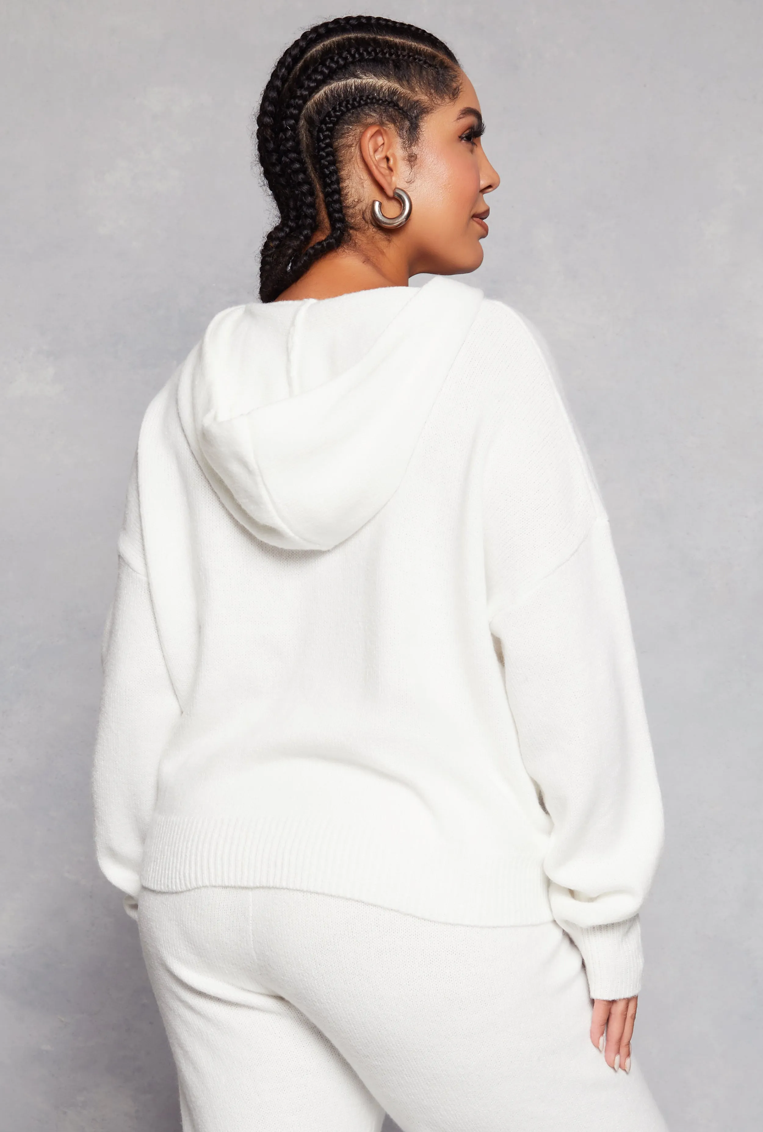 Plus Size Brushed Knit Pullover Hoodie sold by Rainbow product image thumbnail 3