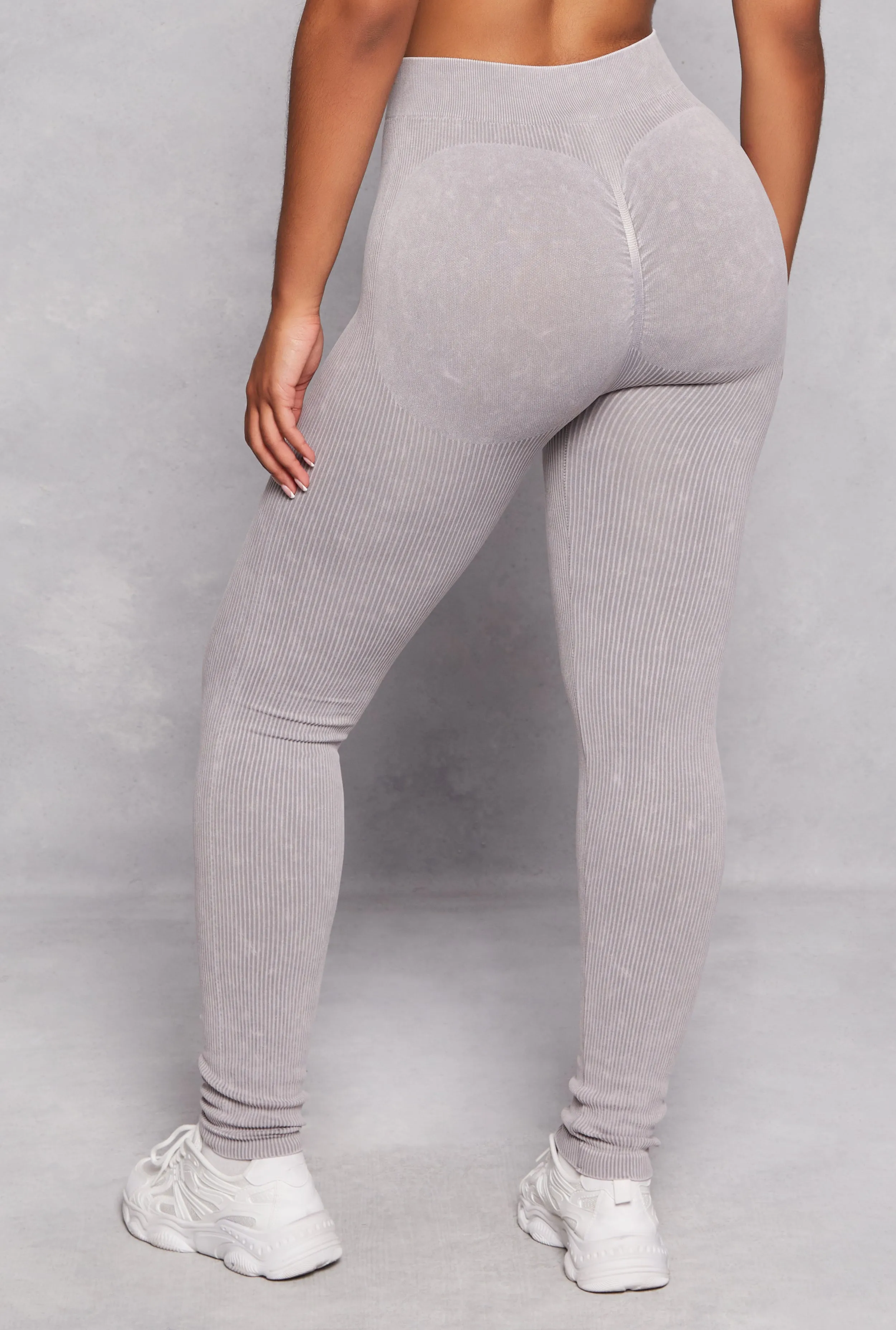 High Waist Ribbed Knit Leggings sold by Rainbow product image thumbnail 3