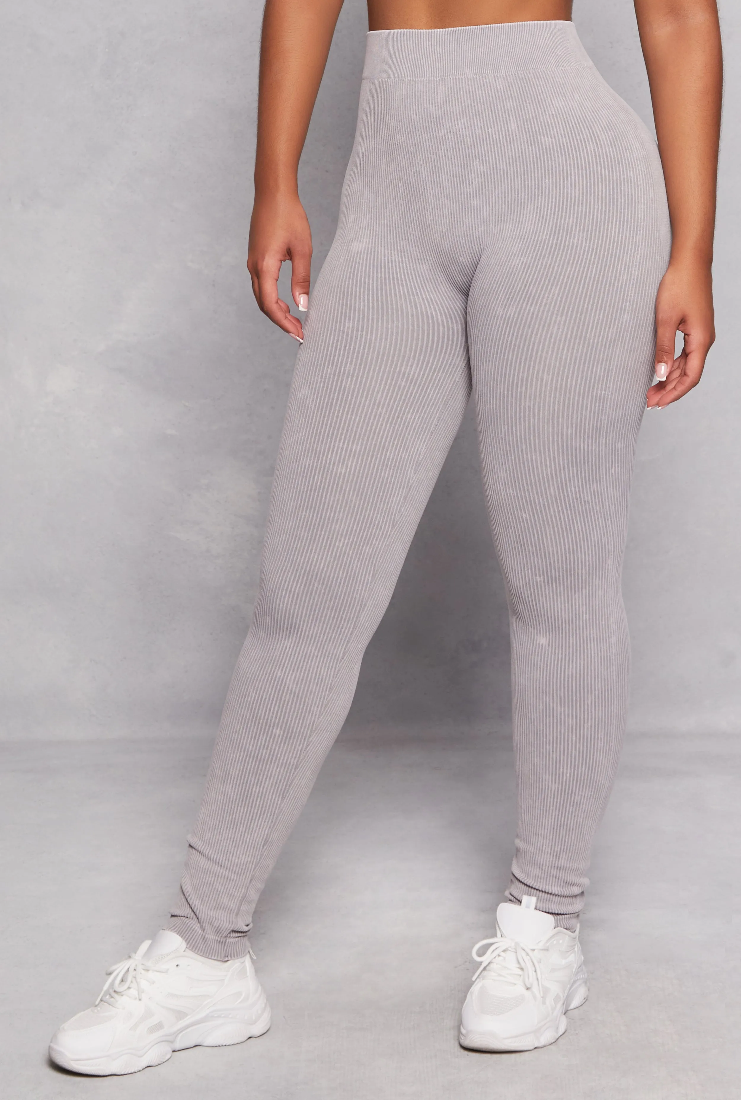 High Waist Ribbed Knit Leggings sold by Rainbow product image thumbnail 2