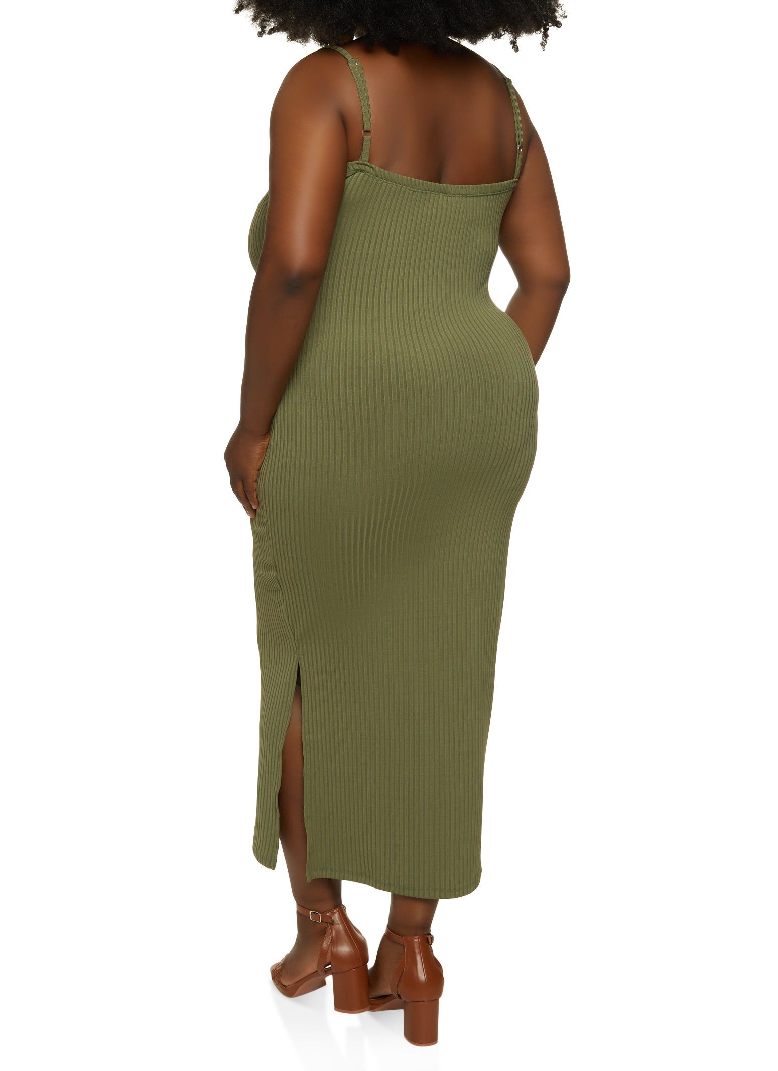 Plus Size Ribbed Cami Maxi Dress sold by Rainbow product image thumbnail 3