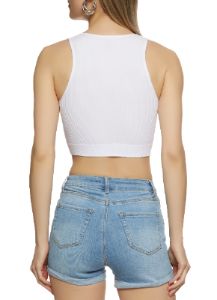 Rib Knit Seamless Crop Top sold by Rainbow
