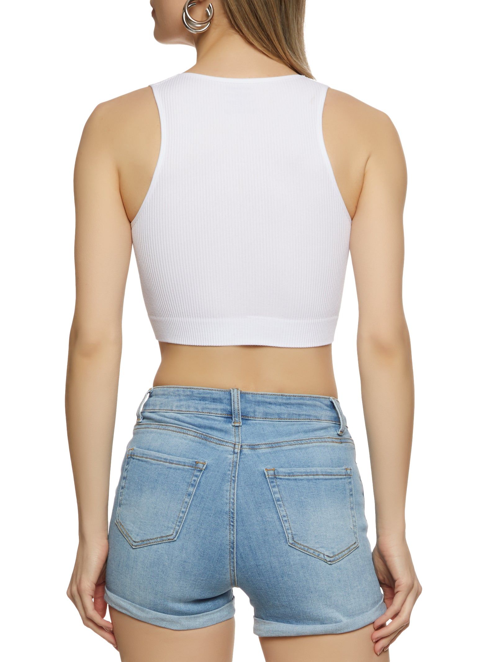 Rib Knit Seamless Crop Top sold by Rainbow product image thumbnail 2