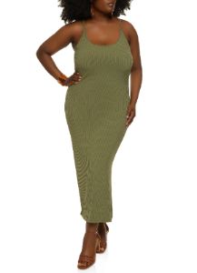 Plus Size Ribbed Cami Maxi Dress sold by Rainbow