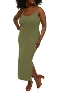 Plus Size Ribbed Cami Maxi Dress sold by Rainbow