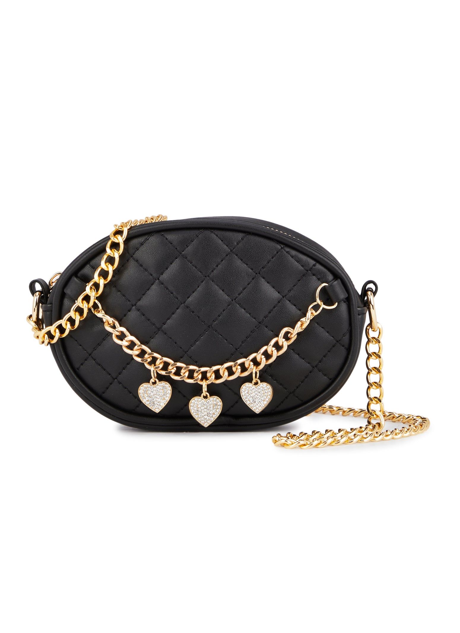 Chain Heart Charm Quilted Crossbody Bag sold by Rainbow product image thumbnail 2