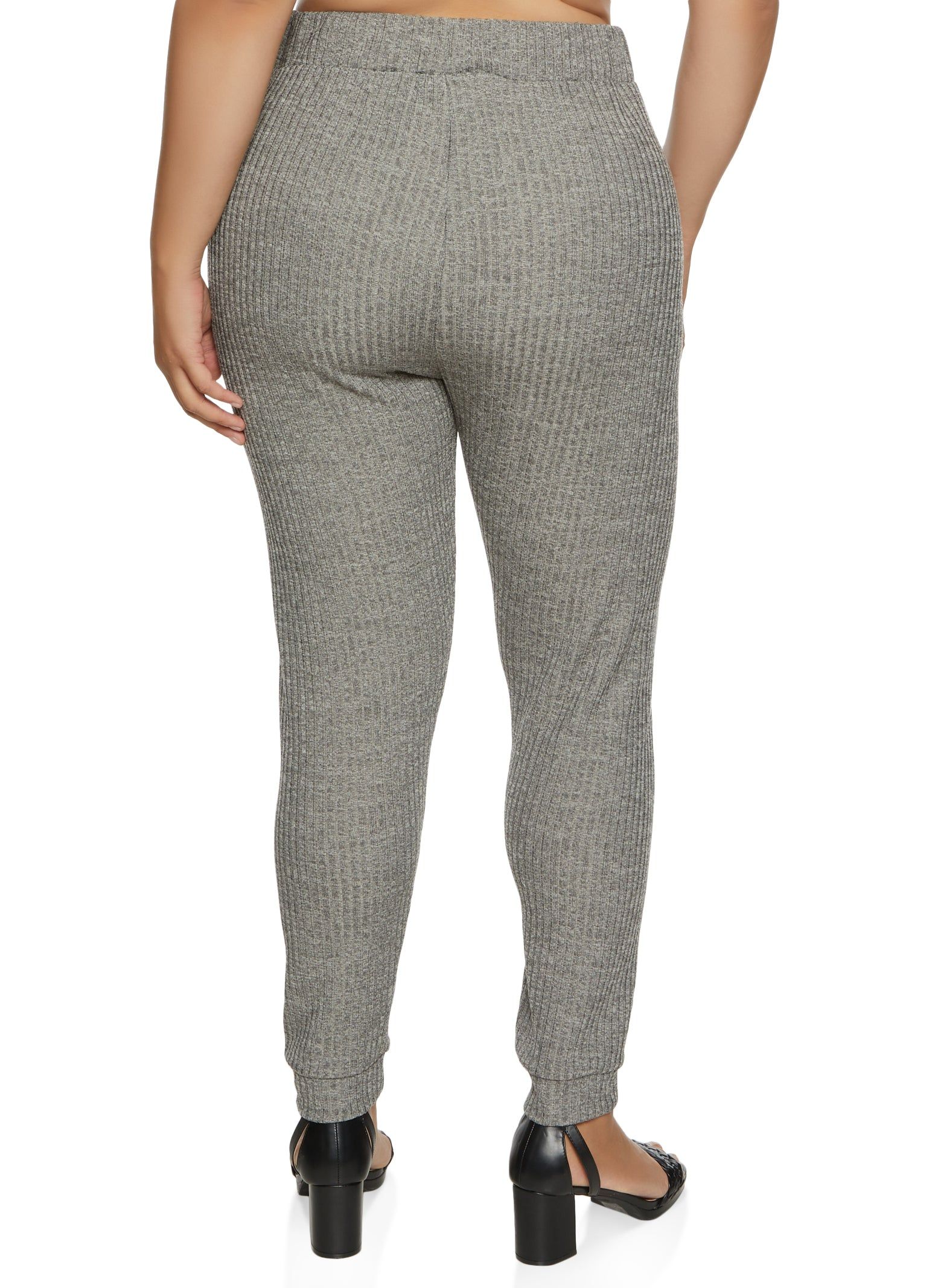 Plus Size Ribbed Knit High Waist Leggings sold by Rainbow product image thumbnail 2