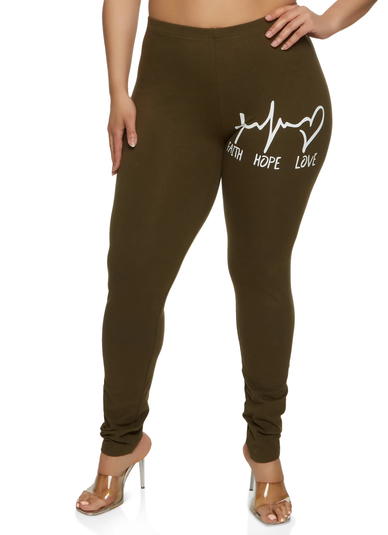 Plus Size Faith Hope Love Graphic Leggings sold by Rainbow