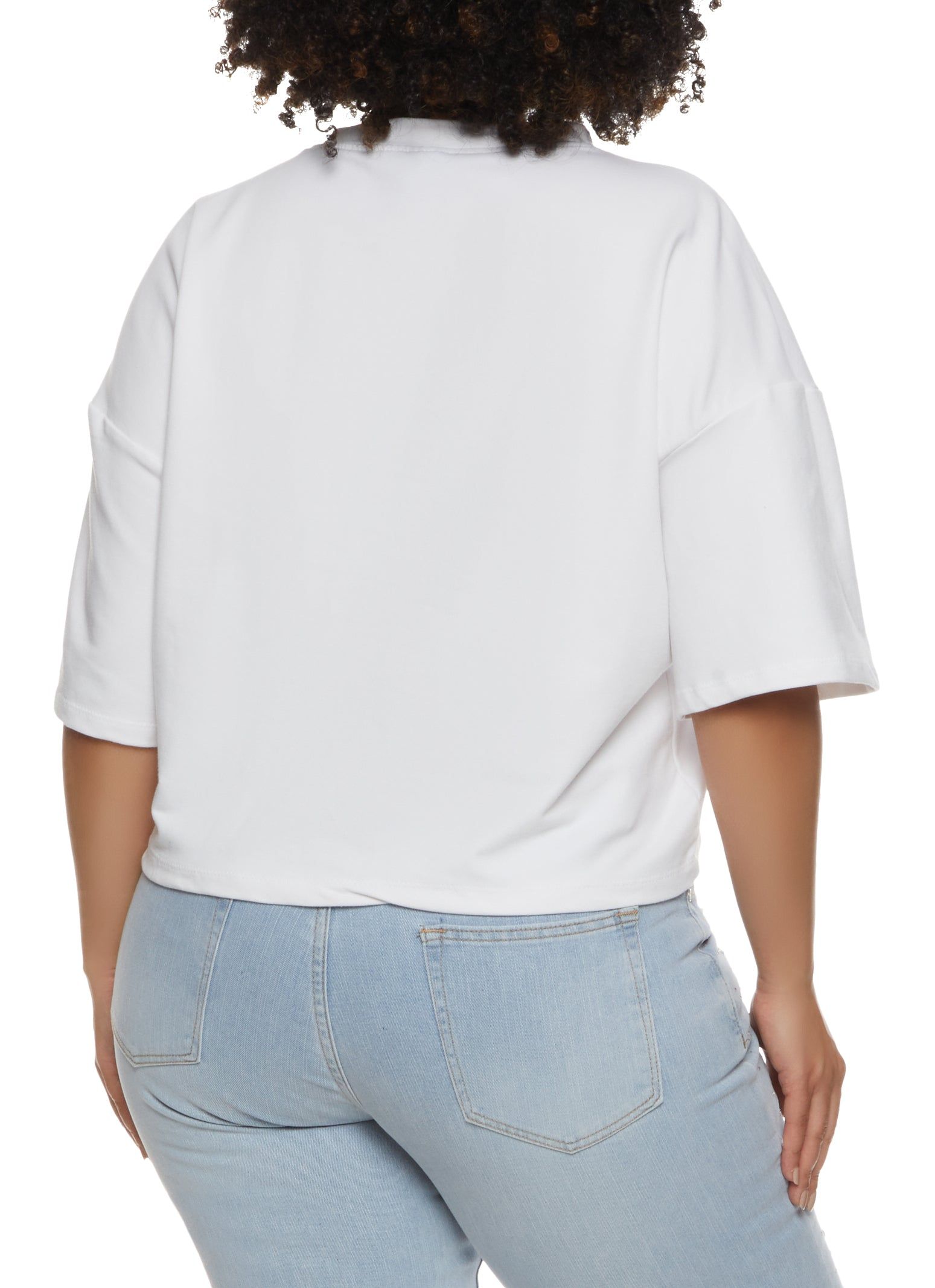 Plus Size Rhinestone Brooklyn Drop Shoulder Tee sold by Rainbow product image thumbnail 2