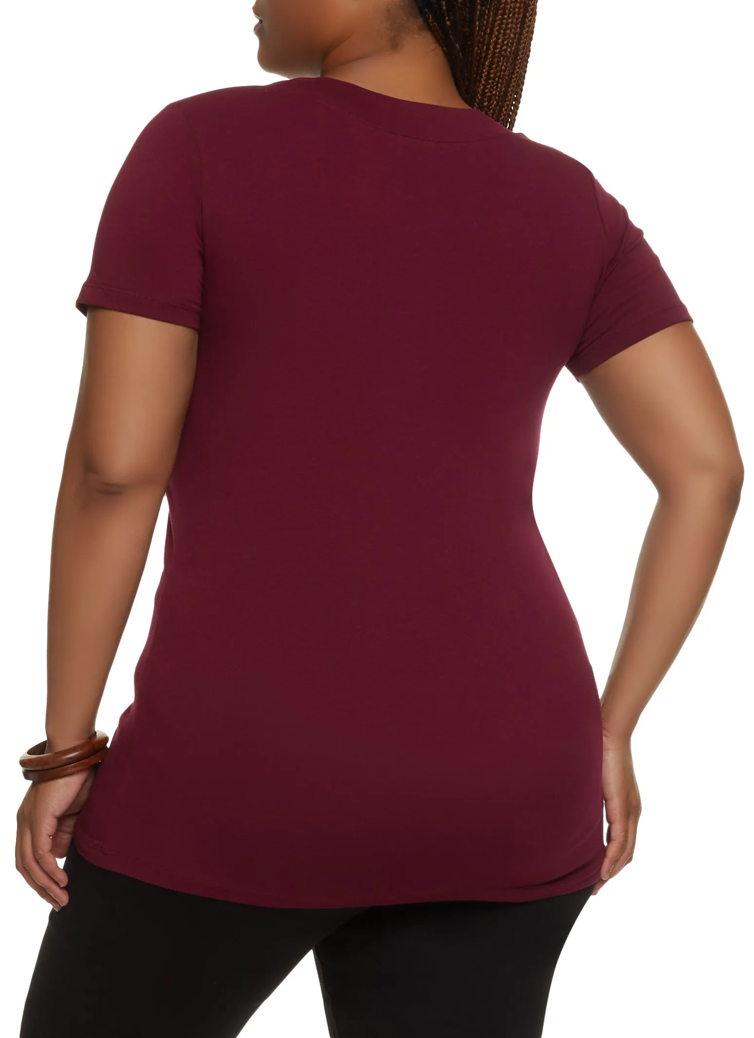 Plus Size Basic V Neck Tee sold by Rainbow product image thumbnail 2