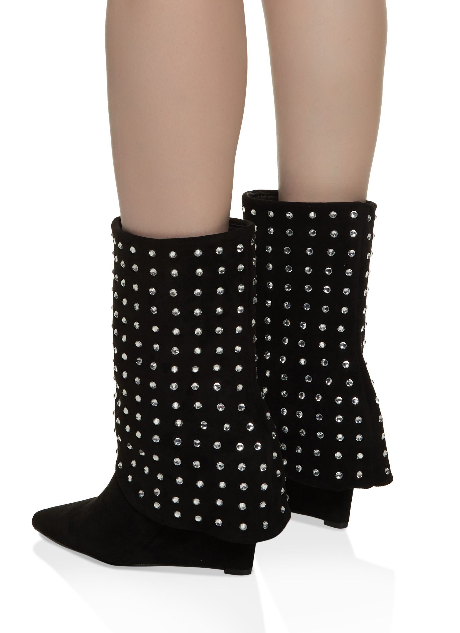 Studded Fold Over Wedge Booties sold by Rainbow product image thumbnail 3