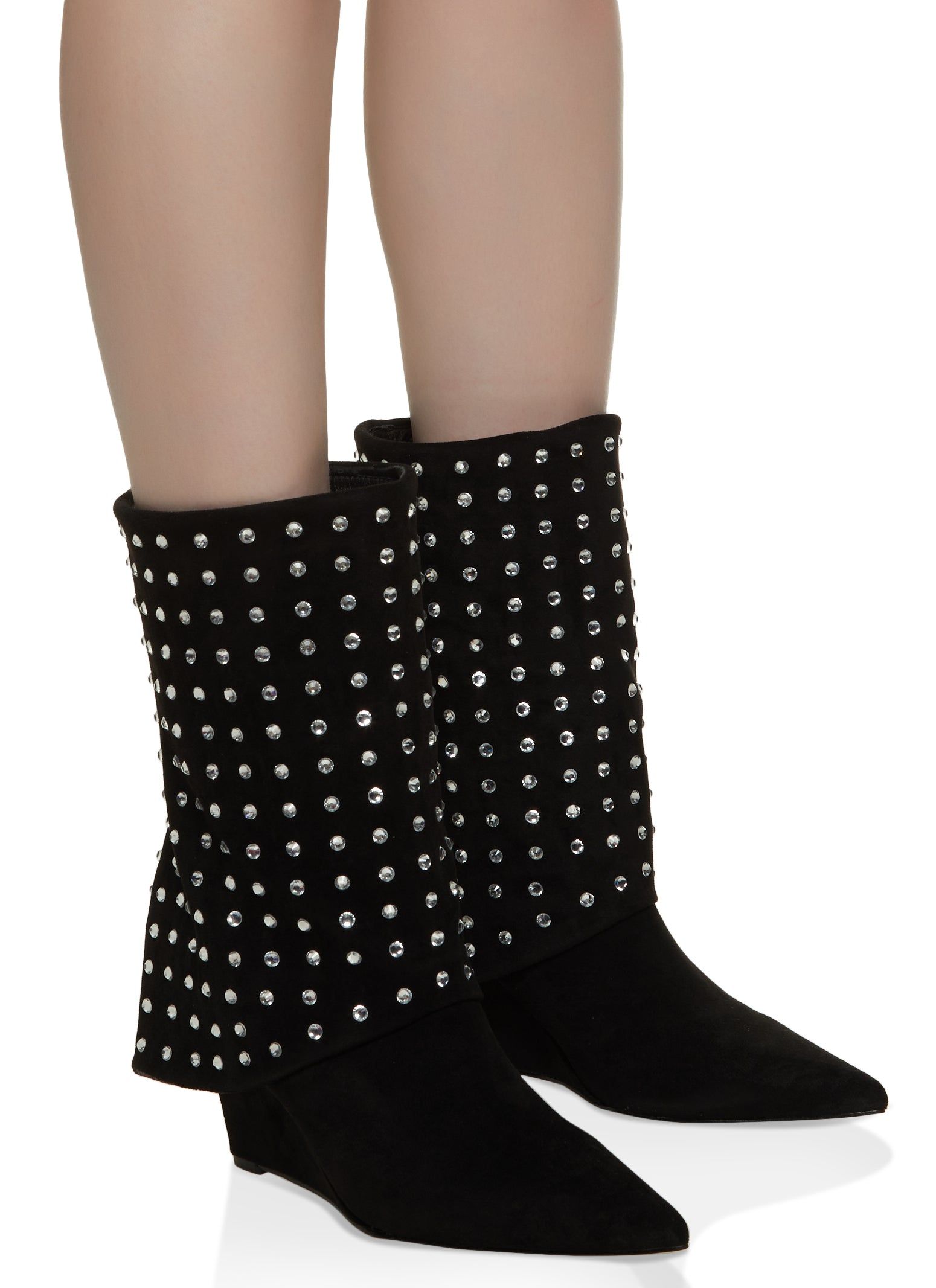 Studded Fold Over Wedge Booties sold by Rainbow product image thumbnail 2