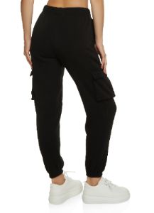 Fleece High Waist Cargo Pocket Sweatpants sold by Rainbow
