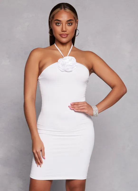 Rose Halter Neck Mini Dress sold by Rainbow