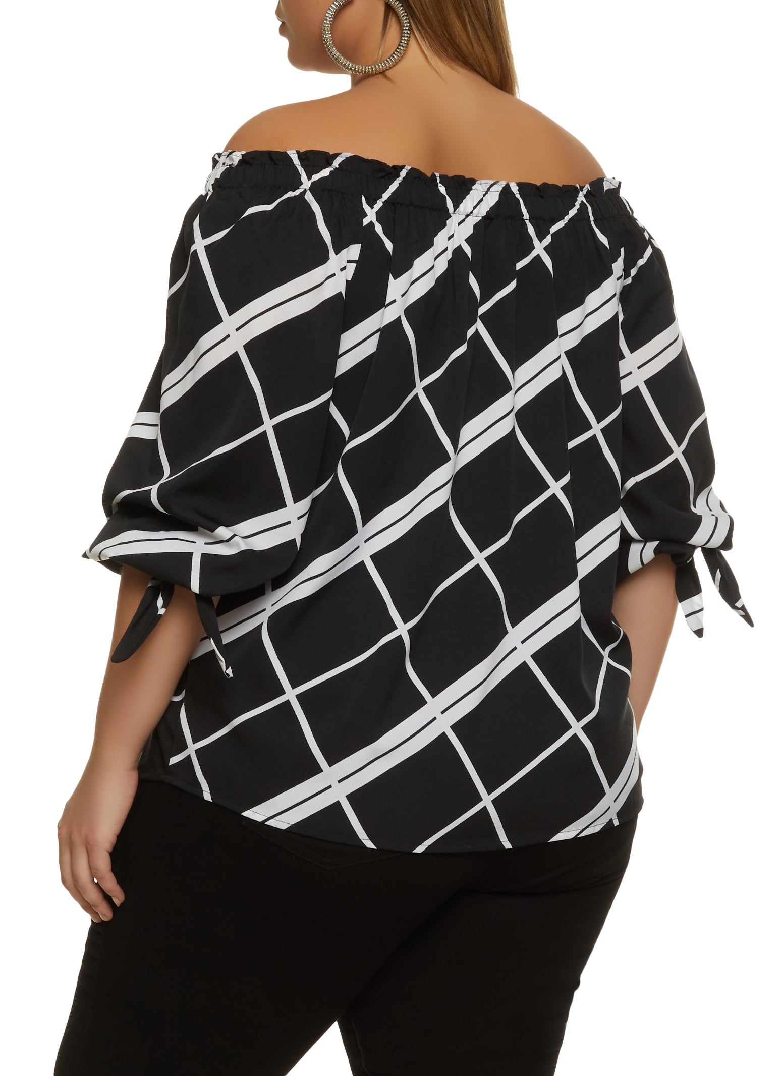 Plus Size Patterned Off the Shoulder Blouse sold by Rainbow product image thumbnail 2