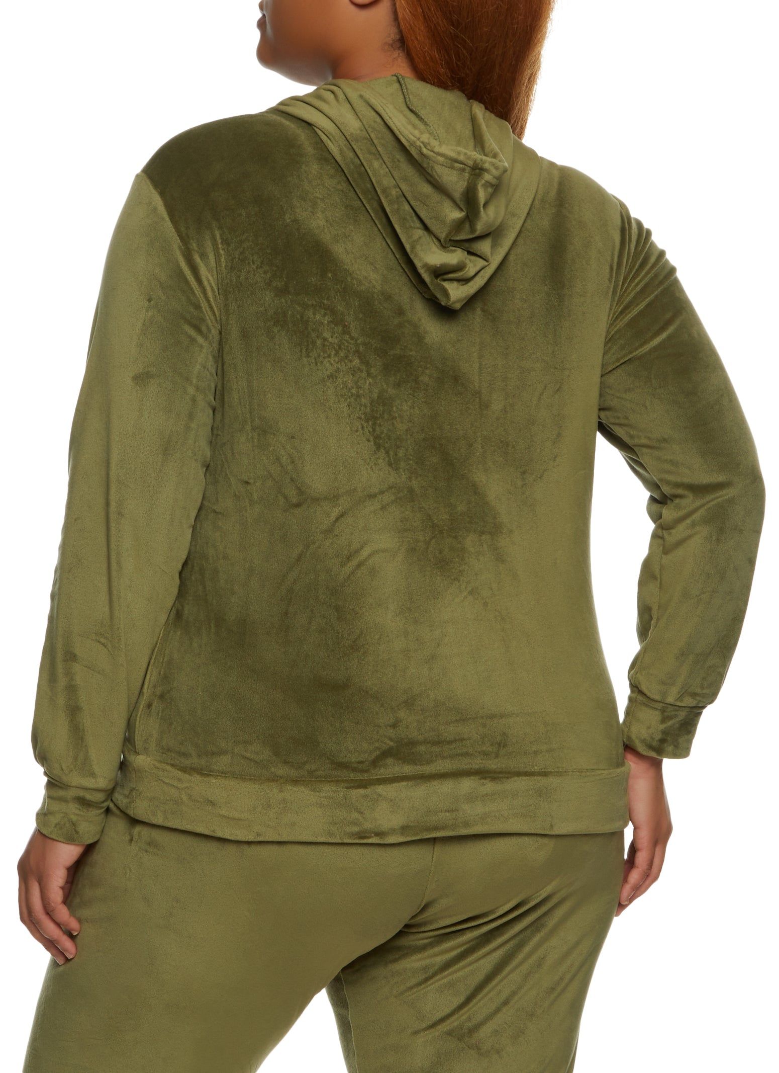 Plus Size Half Zip Velour Sweatshirt sold by Rainbow product image thumbnail 3