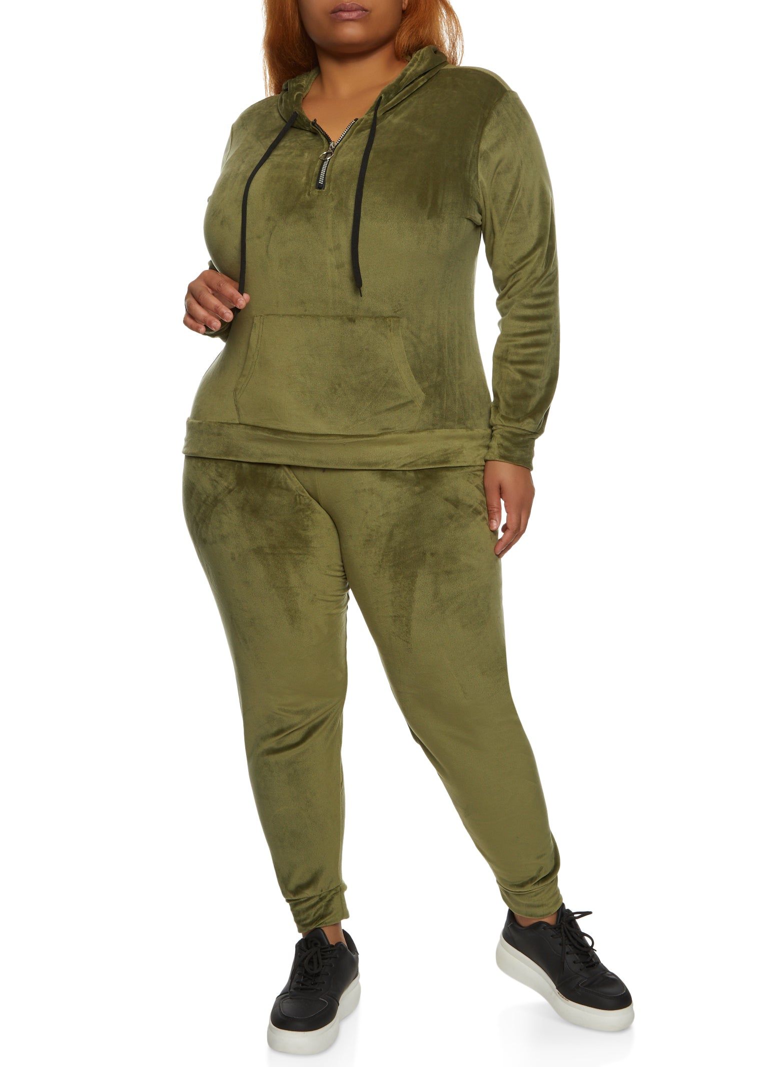 Plus Size Half Zip Velour Sweatshirt sold by Rainbow product image thumbnail 2