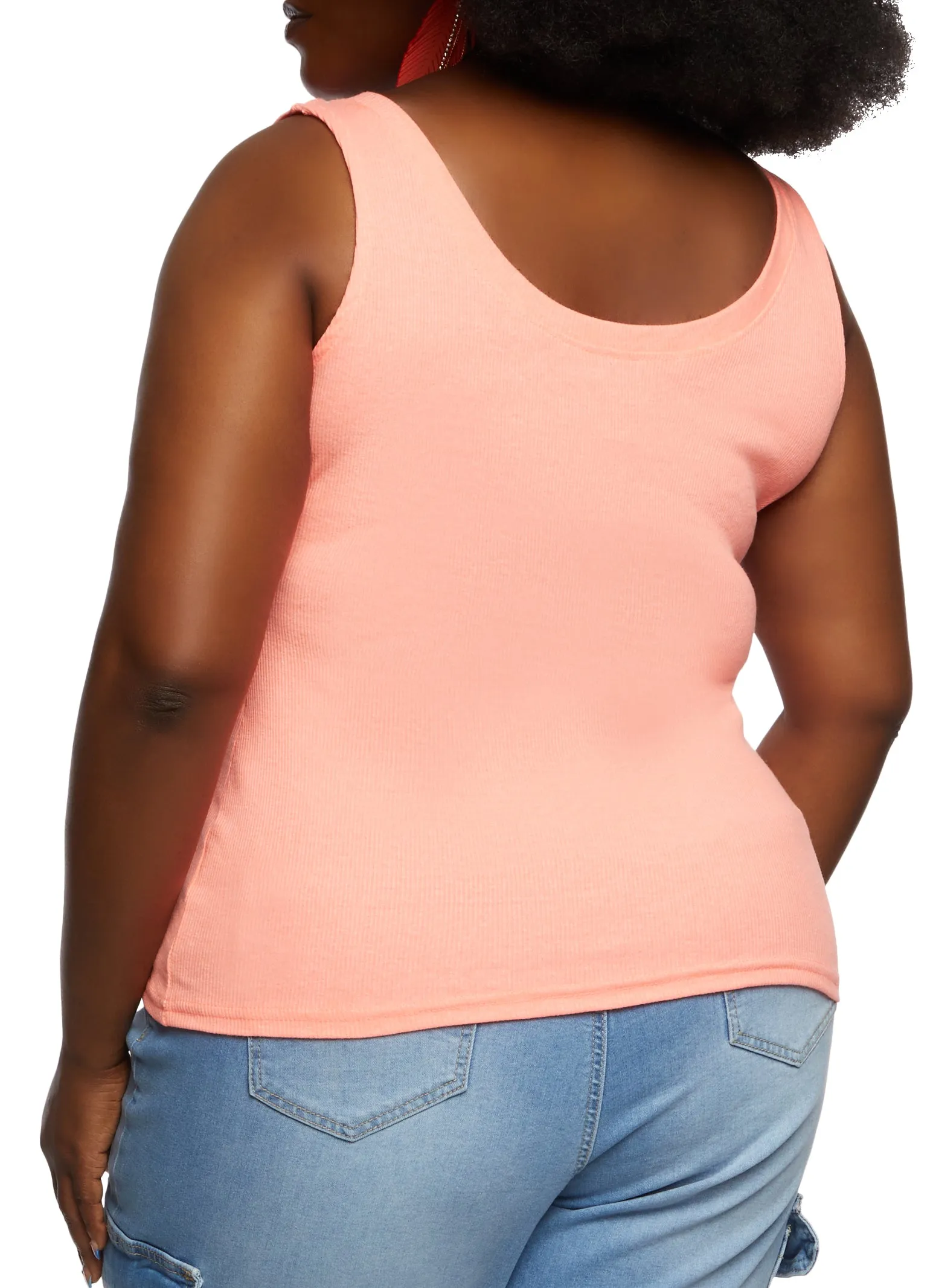 Plus Size Rib Knit Scoop Neck Tank Top sold by Rainbow product image thumbnail 3
