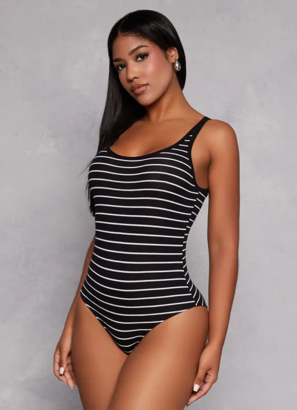Striped Tank Bodysuit sold by Rainbow