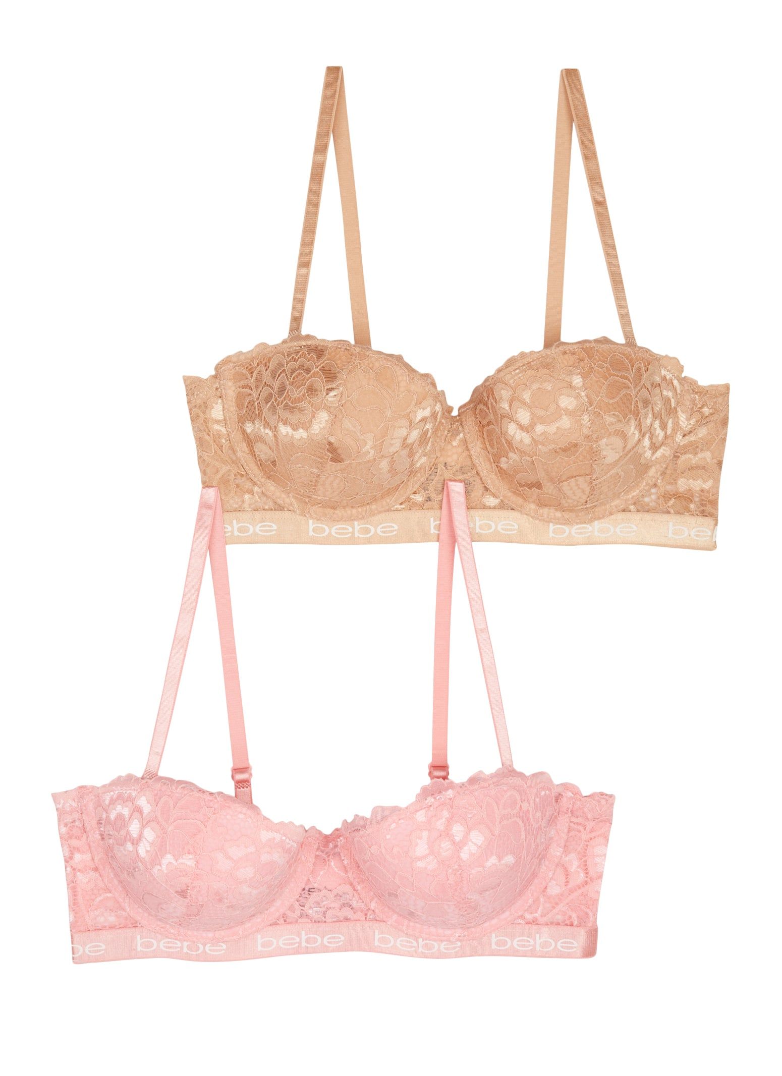 Bebe 2 Pack Floral Lace Balconette Bras sold by Rainbow