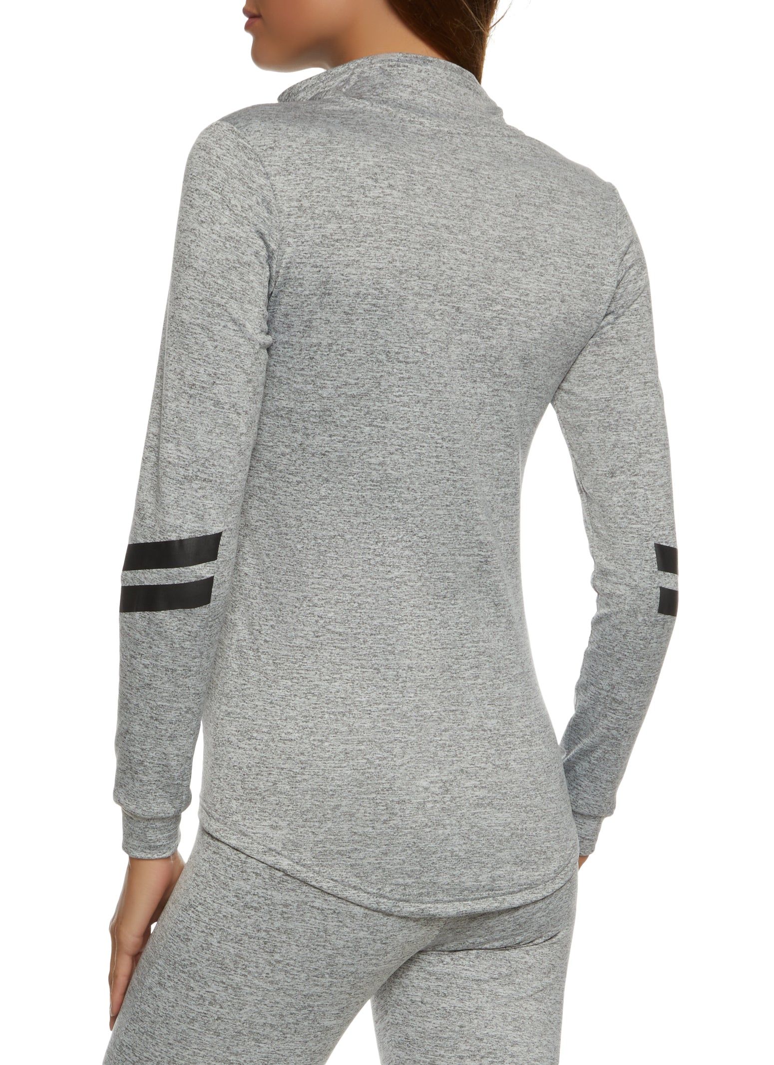 Stripe Detail Mock Neck Zip Front Track Jacket sold by Rainbow product image thumbnail 3