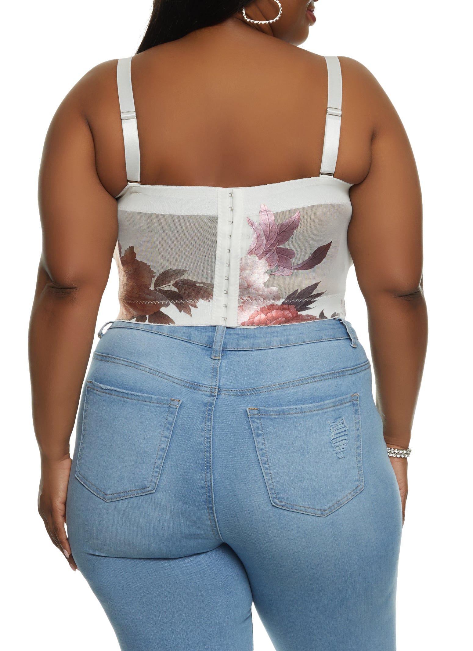 Plus Size Floral Cropped Bustier Top sold by Rainbow product image thumbnail 3