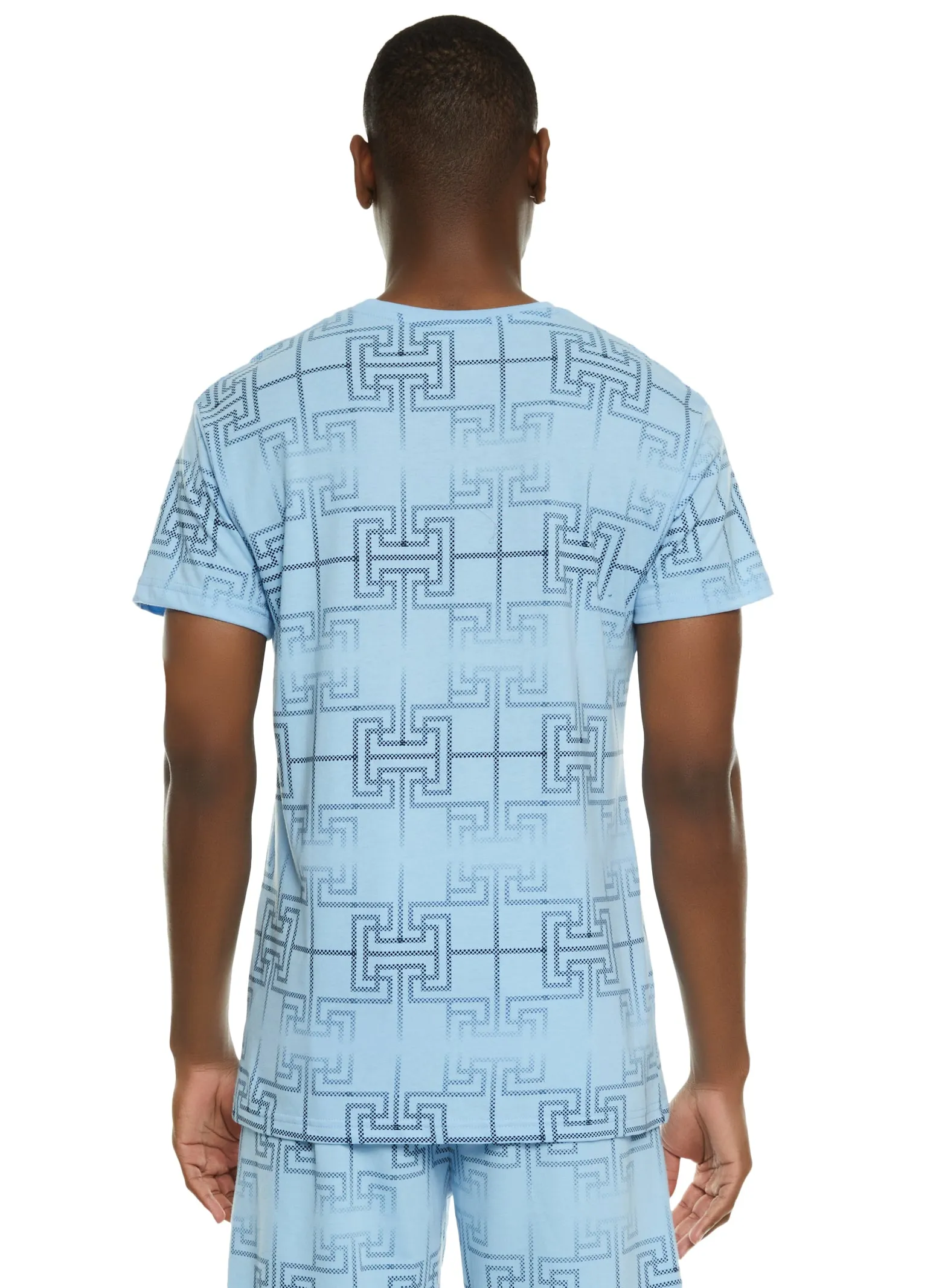 Mens Geo Print Crew Neck Graphic Tee sold by Rainbow product image thumbnail 3