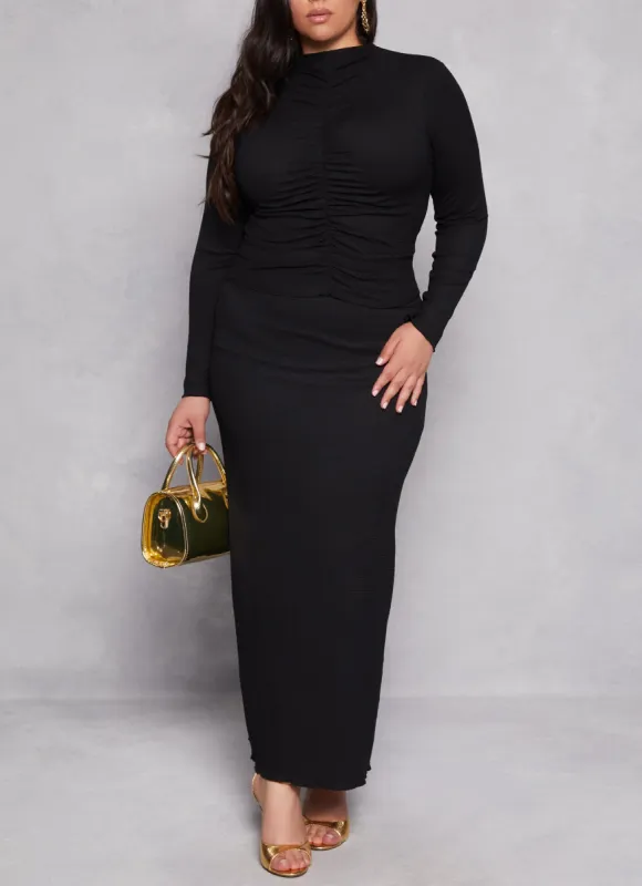Plus Size Almost Famous Textured Knit Maxi Pencil Skirt sold by Rainbow