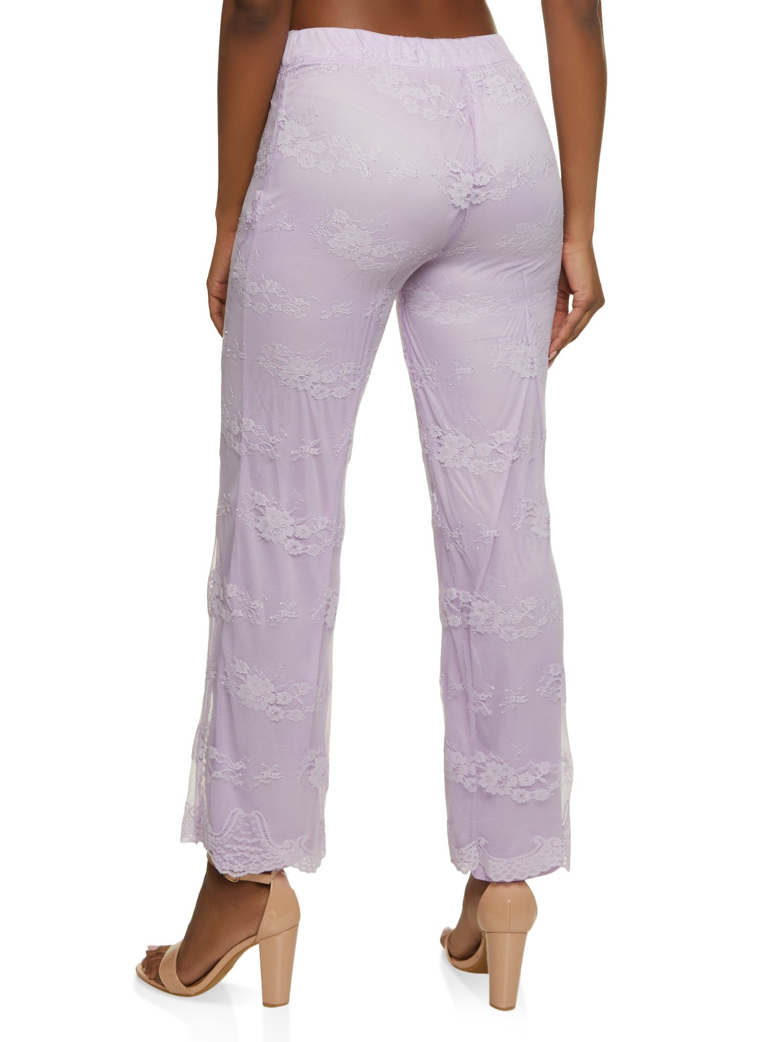 Mesh Floral Lace Flared Pants sold by Rainbow product image thumbnail 3
