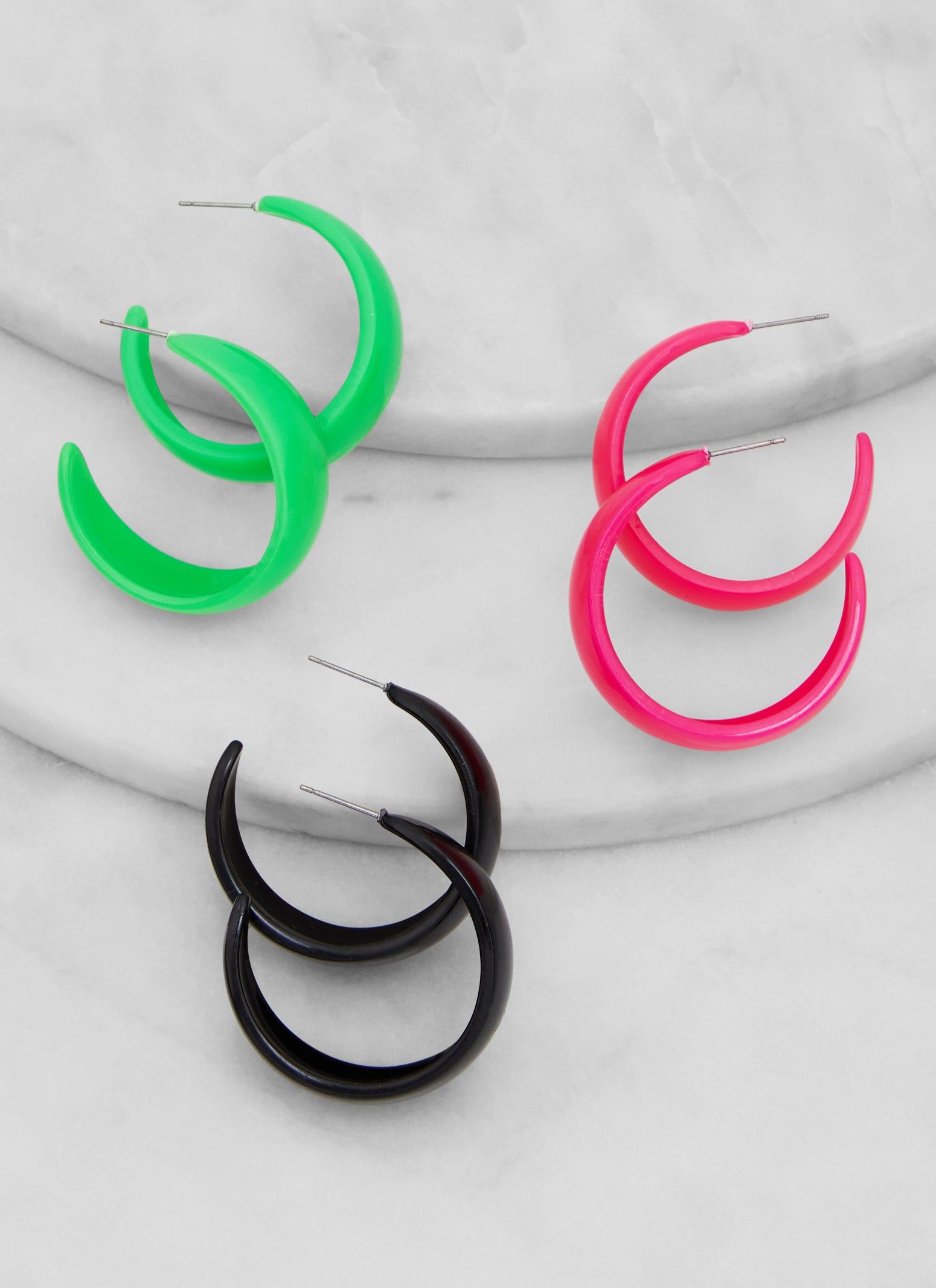Chunky Hoop Earrings Trio sold by Rainbow
