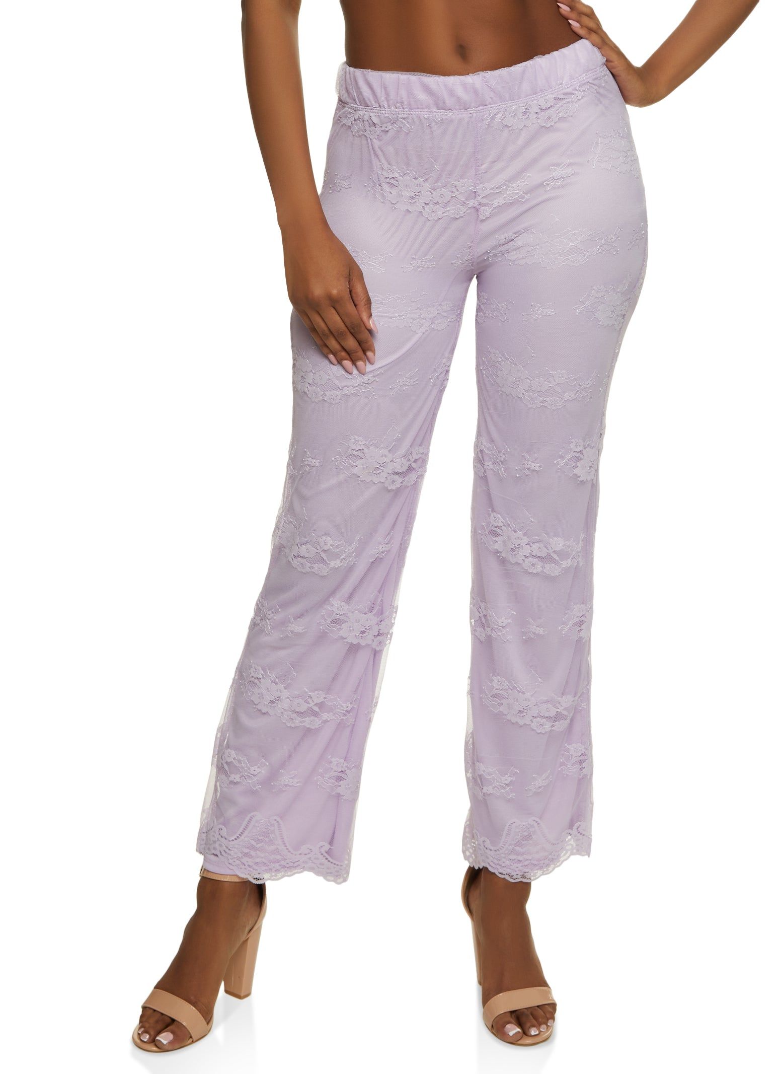 Mesh Floral Lace Flared Pants sold by Rainbow product image thumbnail 2
