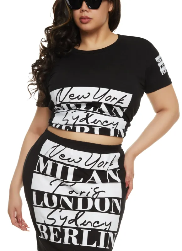 Plus Size City Graphic Short Sleeve T Shirt sold by Rainbow