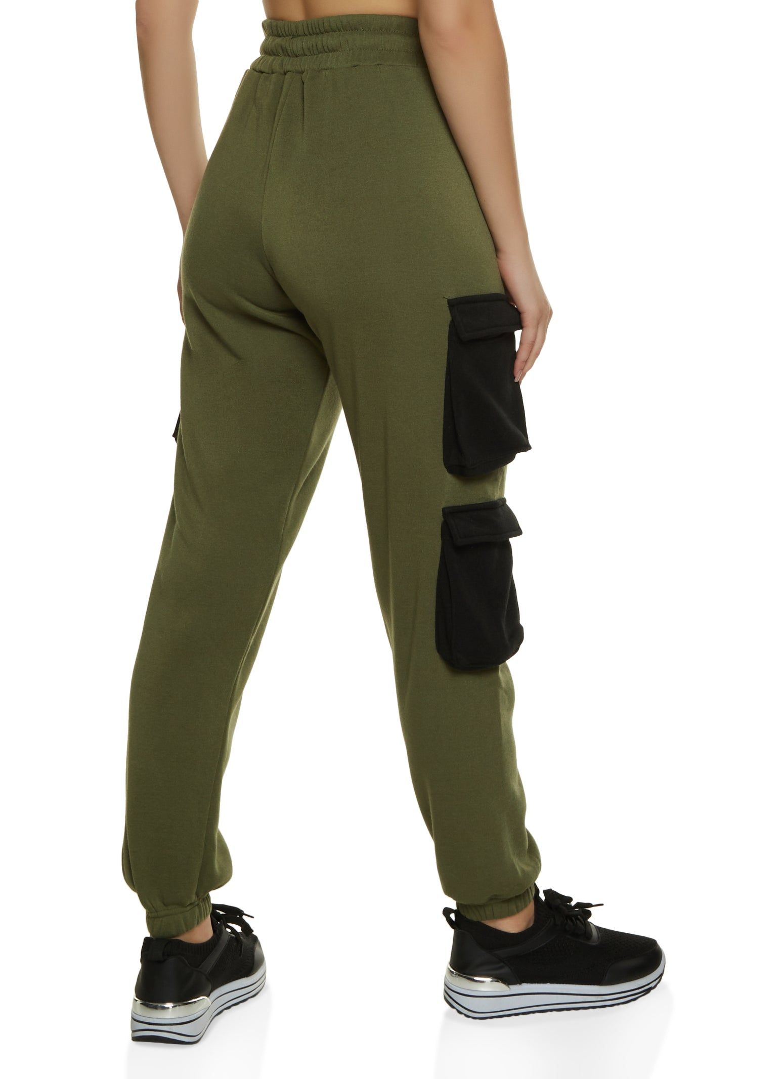 Color Block Drawstring Cargo Pocket Joggers sold by Rainbow product image thumbnail 2