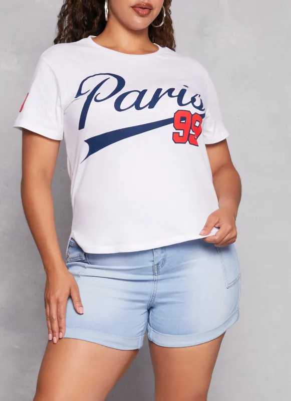 Plus Size Paris 99 High Low Tee sold by Rainbow