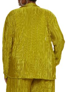 Plus Size Plisse Button Front Shirt sold by Rainbow