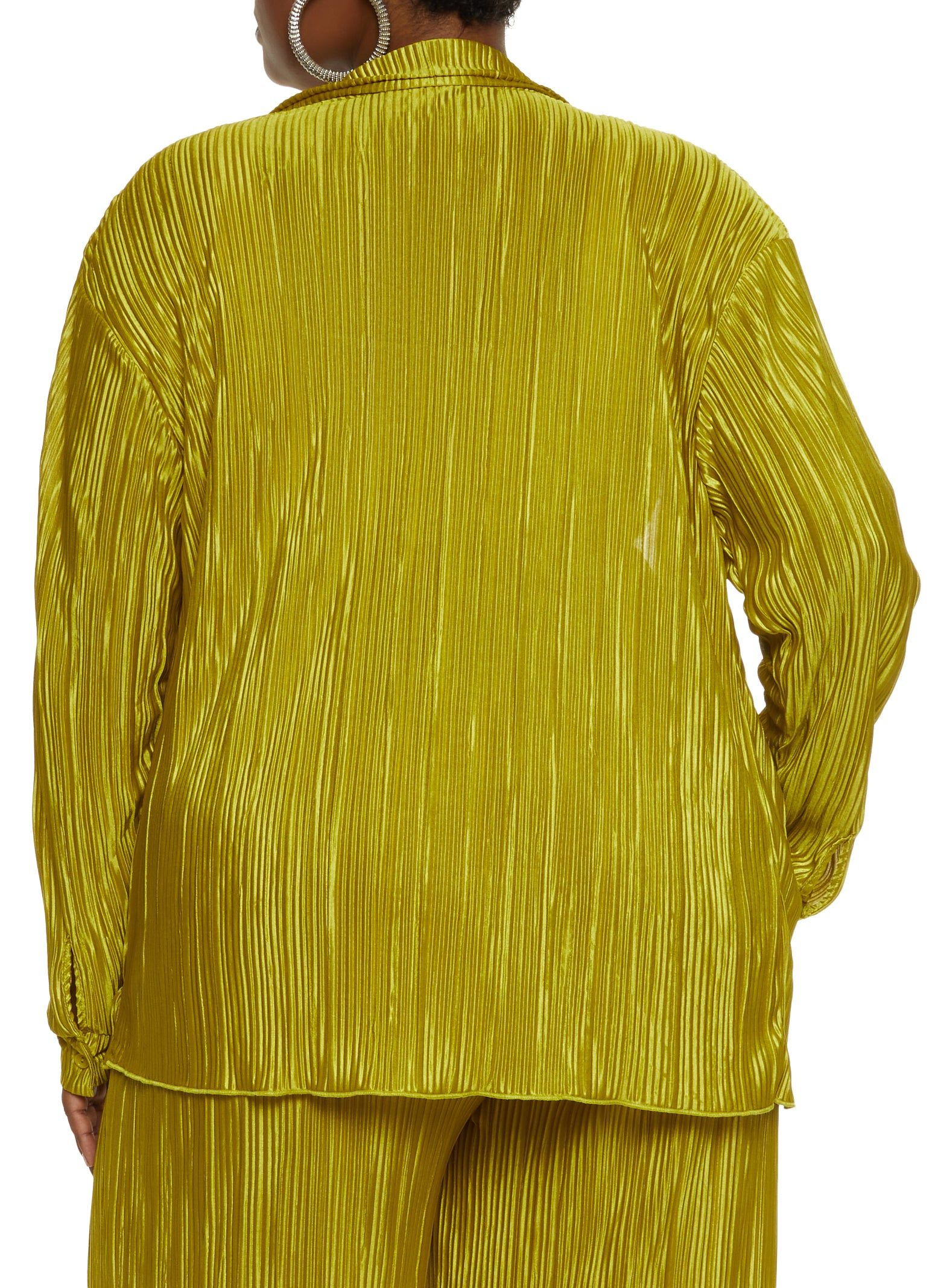 Plus Size Plisse Button Front Shirt sold by Rainbow product image thumbnail 3
