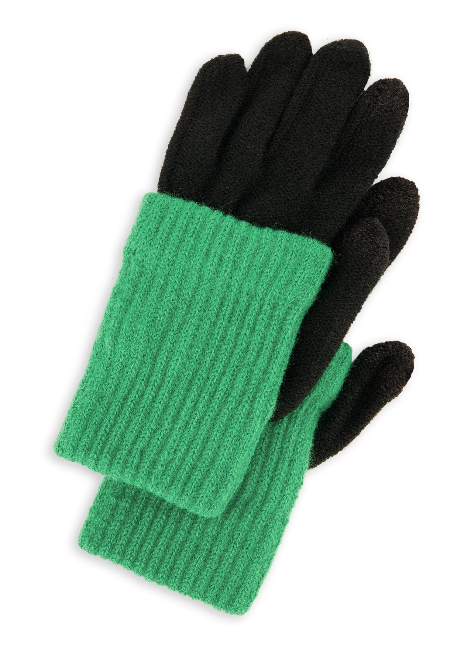 Ribbed Knit Fold Over Gloves sold by Rainbow
