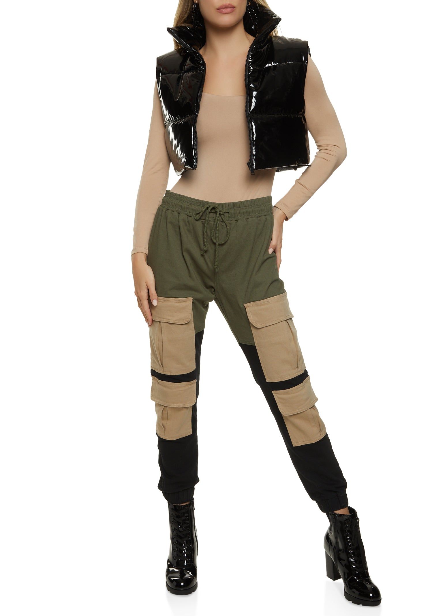 Color Block Cargo Pocket Joggers sold by Rainbow product image thumbnail 2