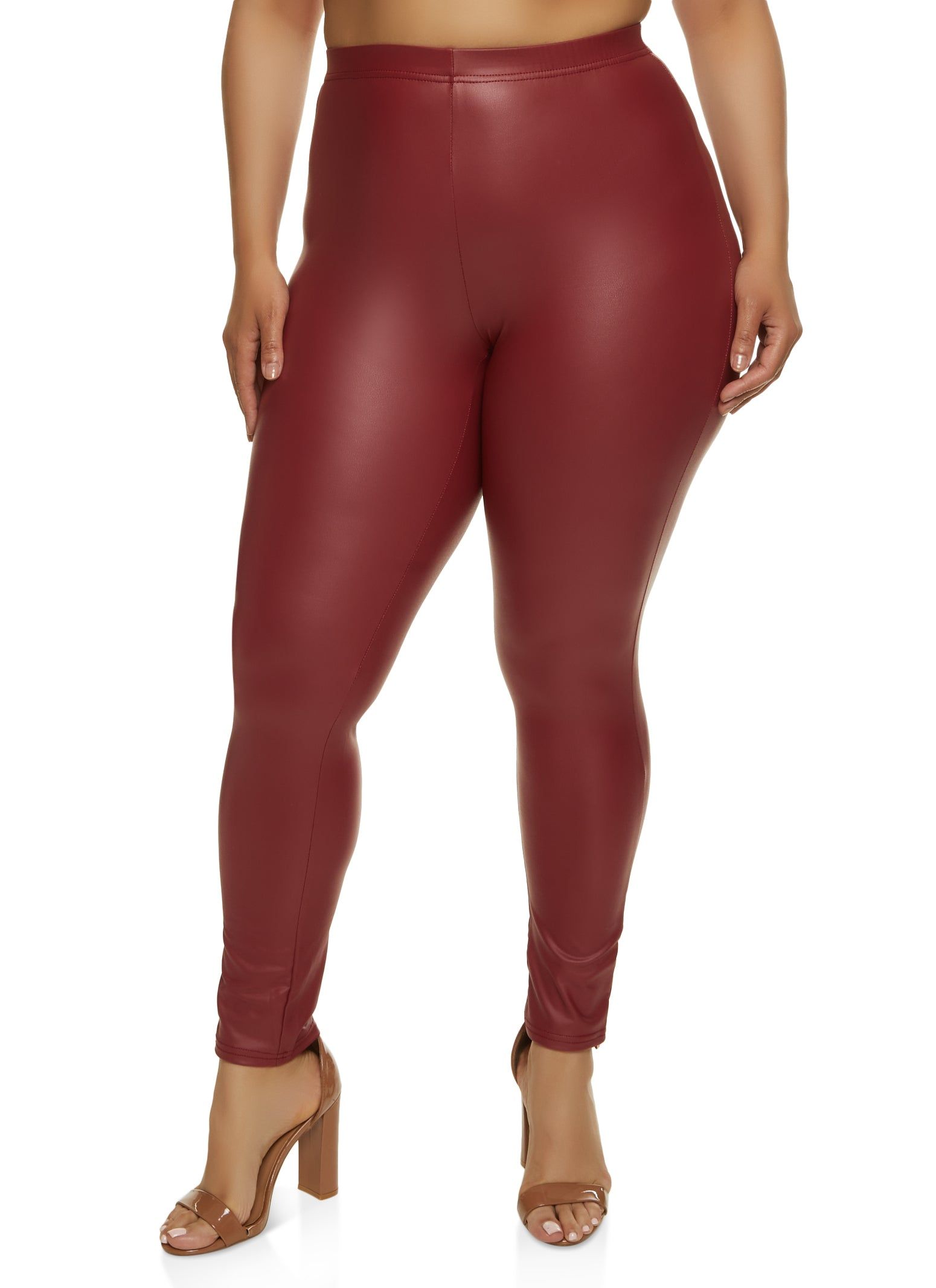Plus Size Faux Leather Leggings sold by Rainbow
