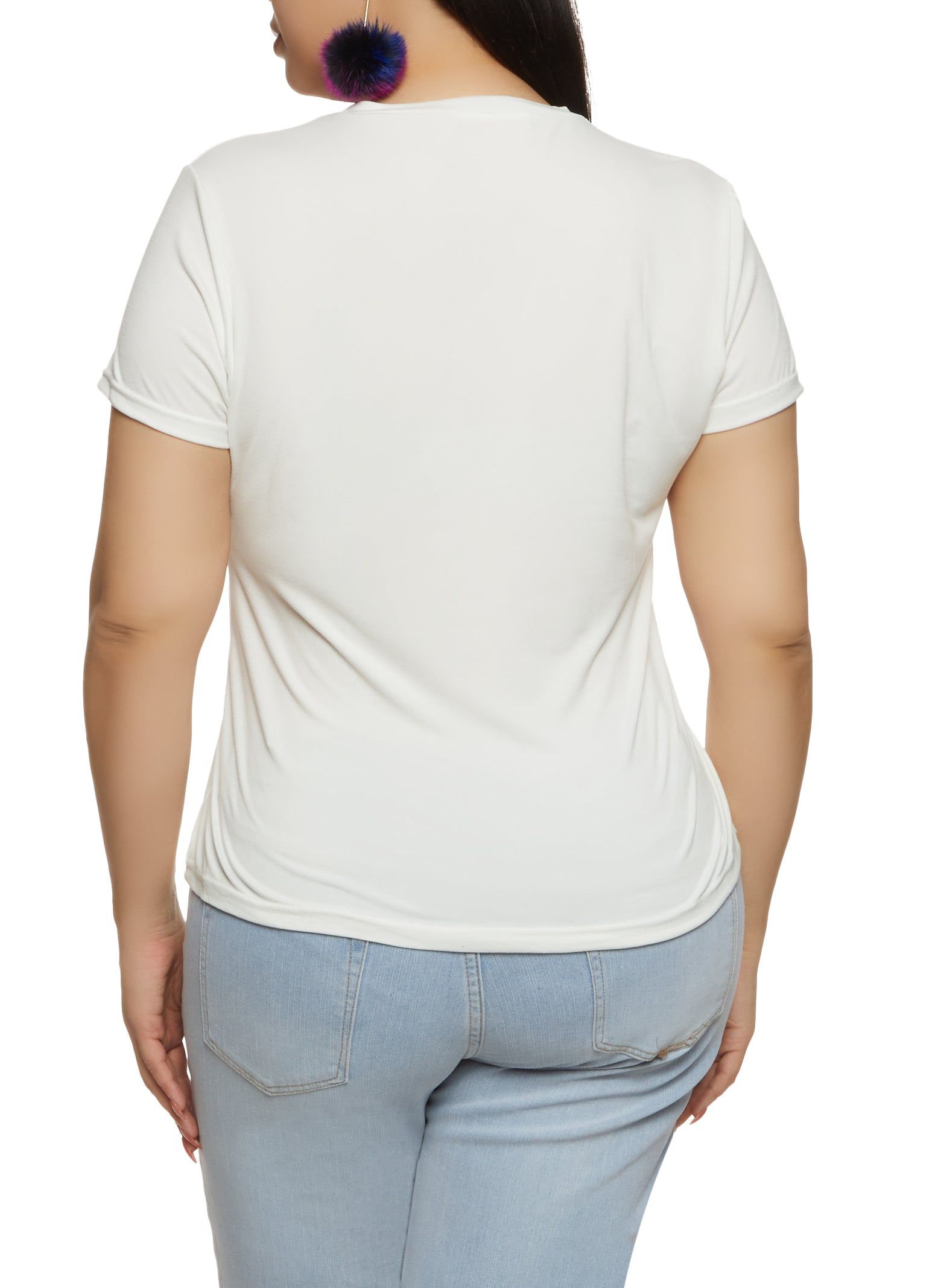 Plus Size Rhinestone Canvas High Top Sneaker Graphic Tee sold by Rainbow product image thumbnail 2