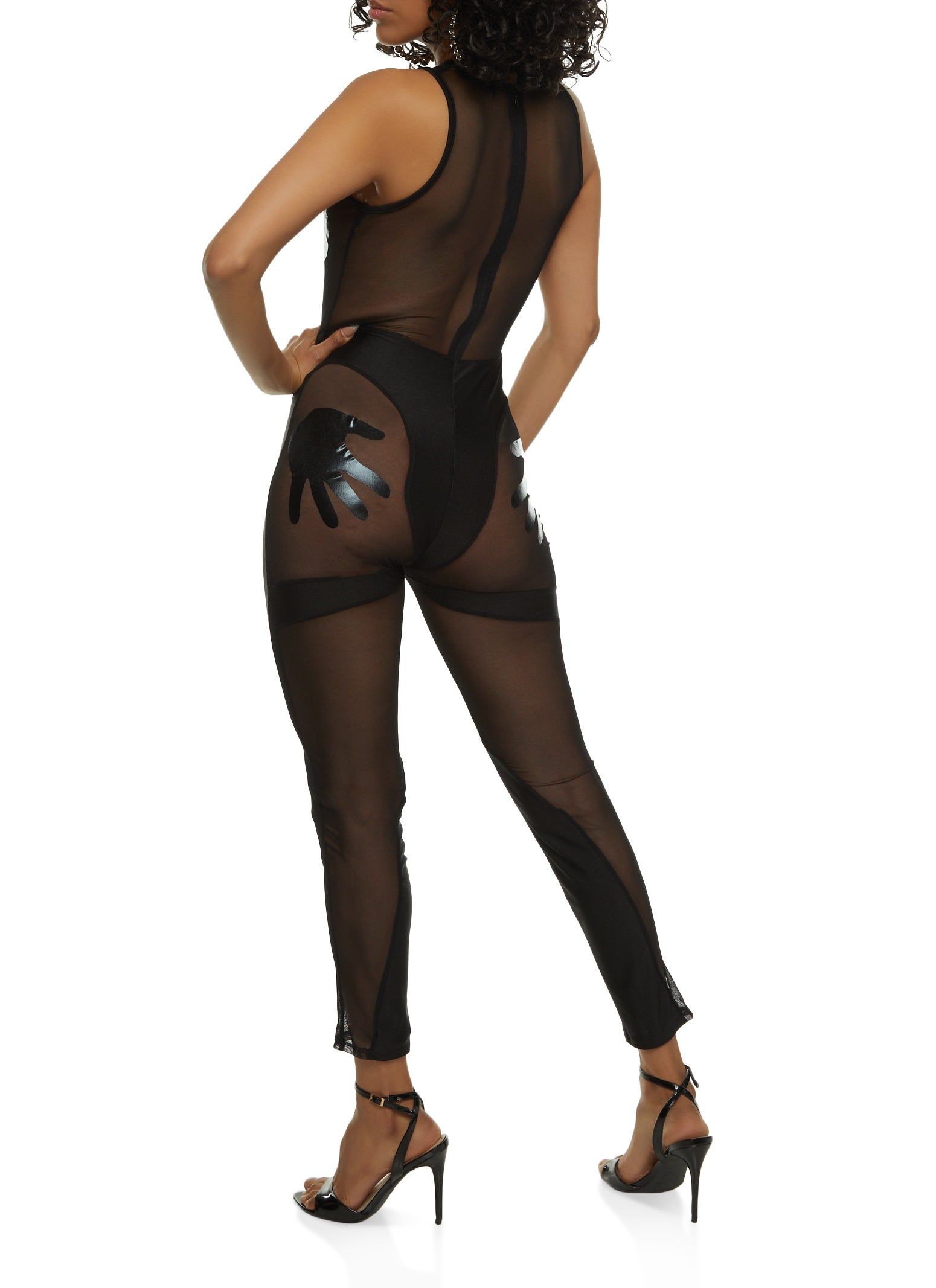 Mesh Hand Graphic Sleeveless Jumpsuit sold by Rainbow product image thumbnail 2