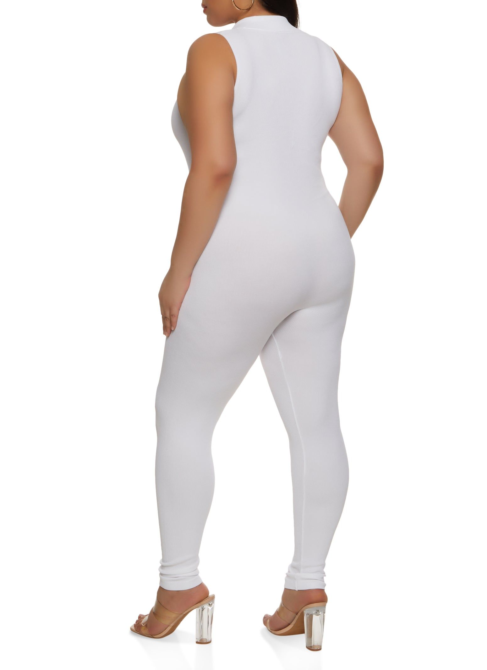 Plus Size Sleeveless Half Zip Catsuit sold by Rainbow product image thumbnail 2