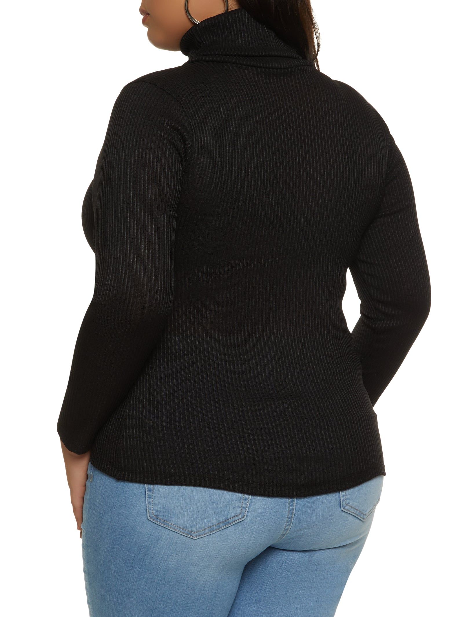 Plus Size Ribbed Knit Turtleneck Long Sleeve Top sold by Rainbow product image thumbnail 2
