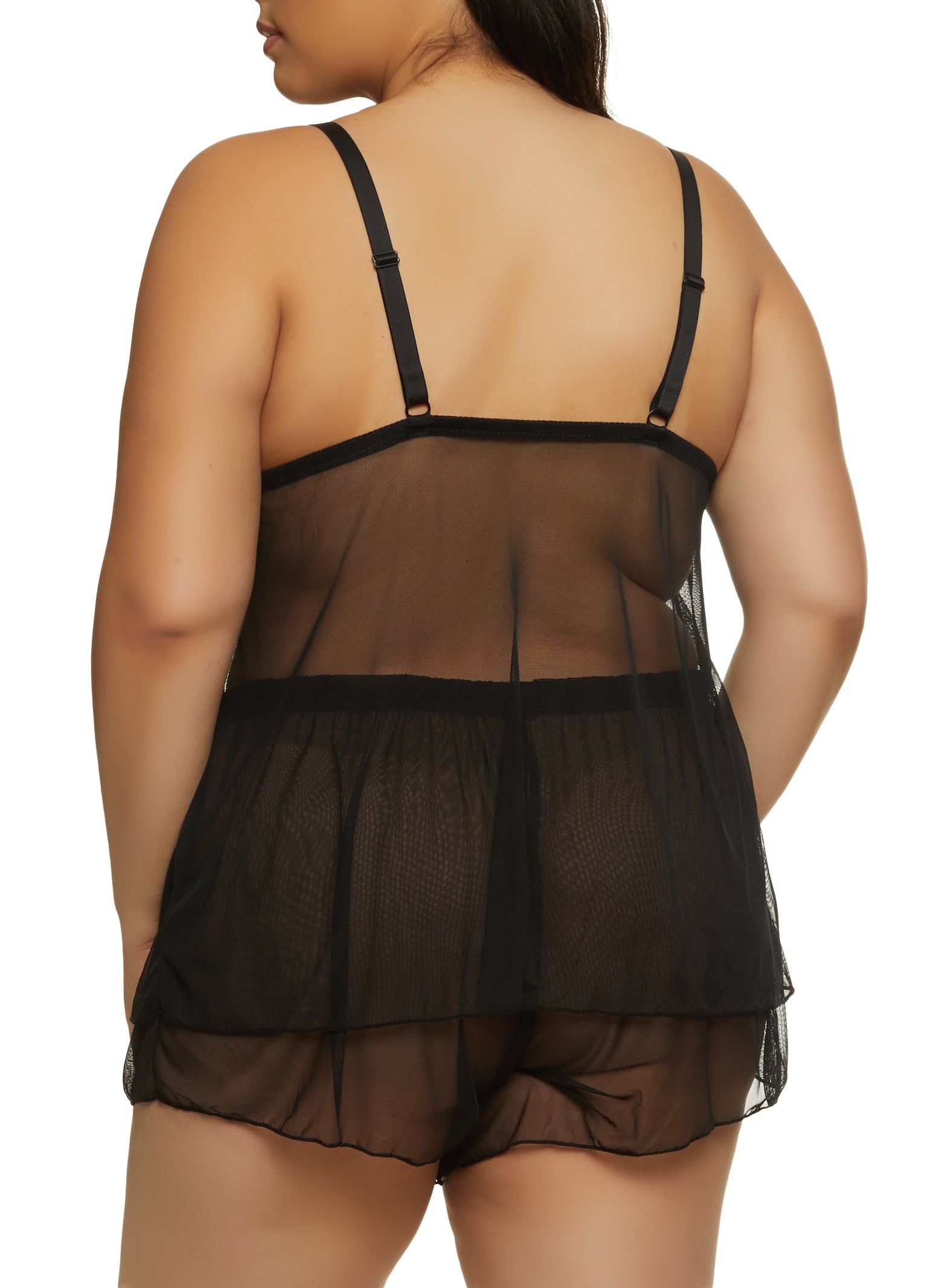 Plus Size Floral Lace Babydoll and Shorts sold by Rainbow product image thumbnail 2