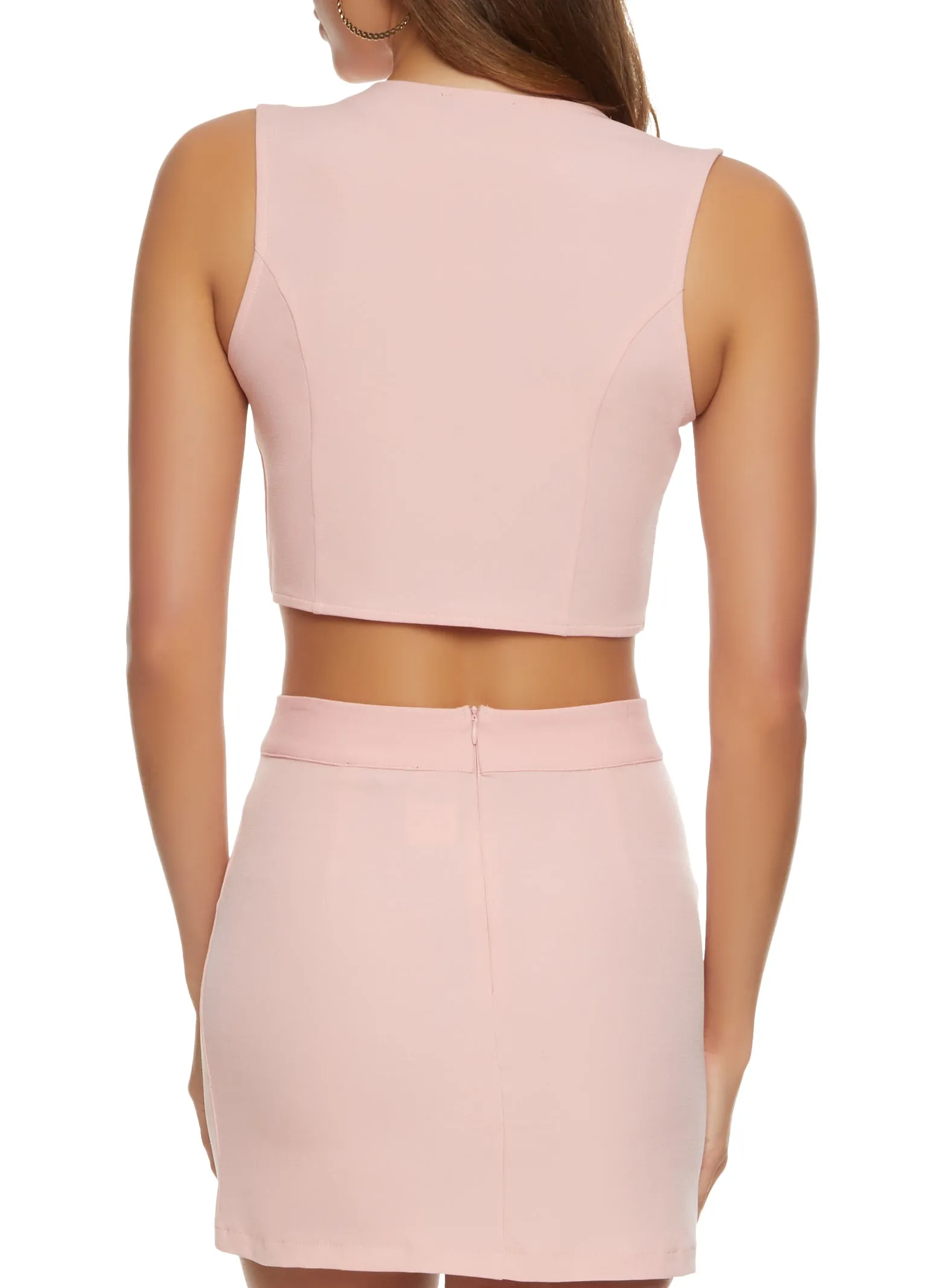 Crepe Knit Four Button Cropped Vest sold by Rainbow product image thumbnail 3